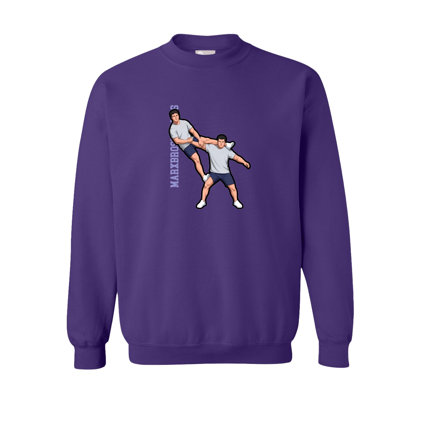 Fleece Crew — Name Vertical in Purple