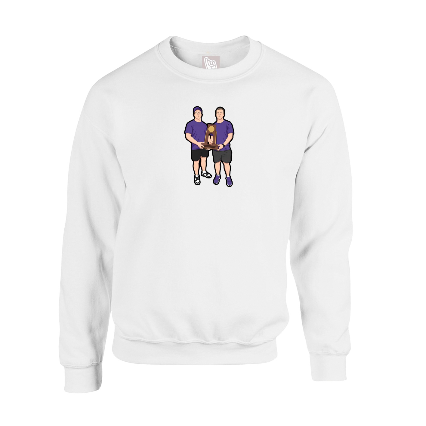 Fleece Crew — Shirsey Arch in White