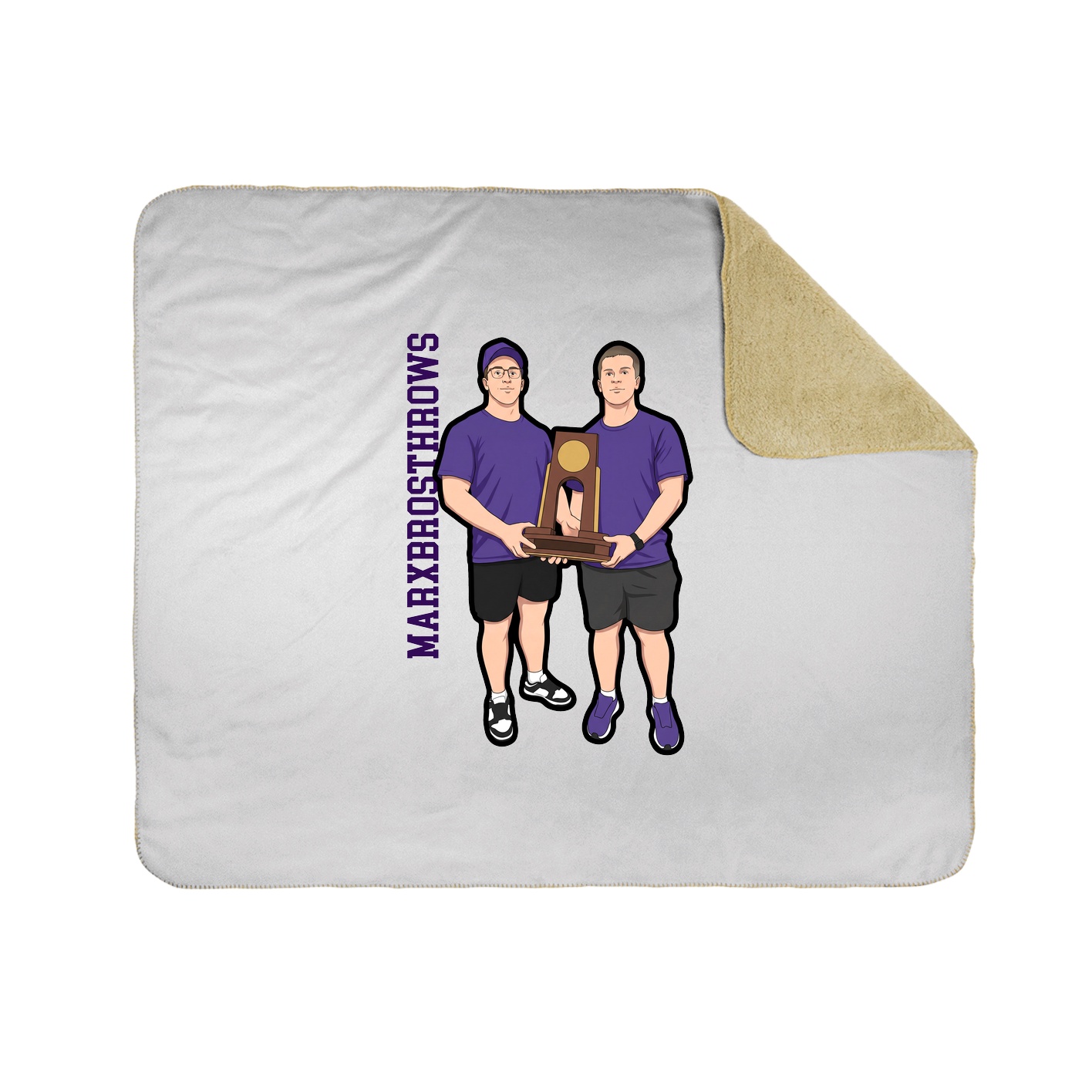 Throw Blanket — Name Vertical in White