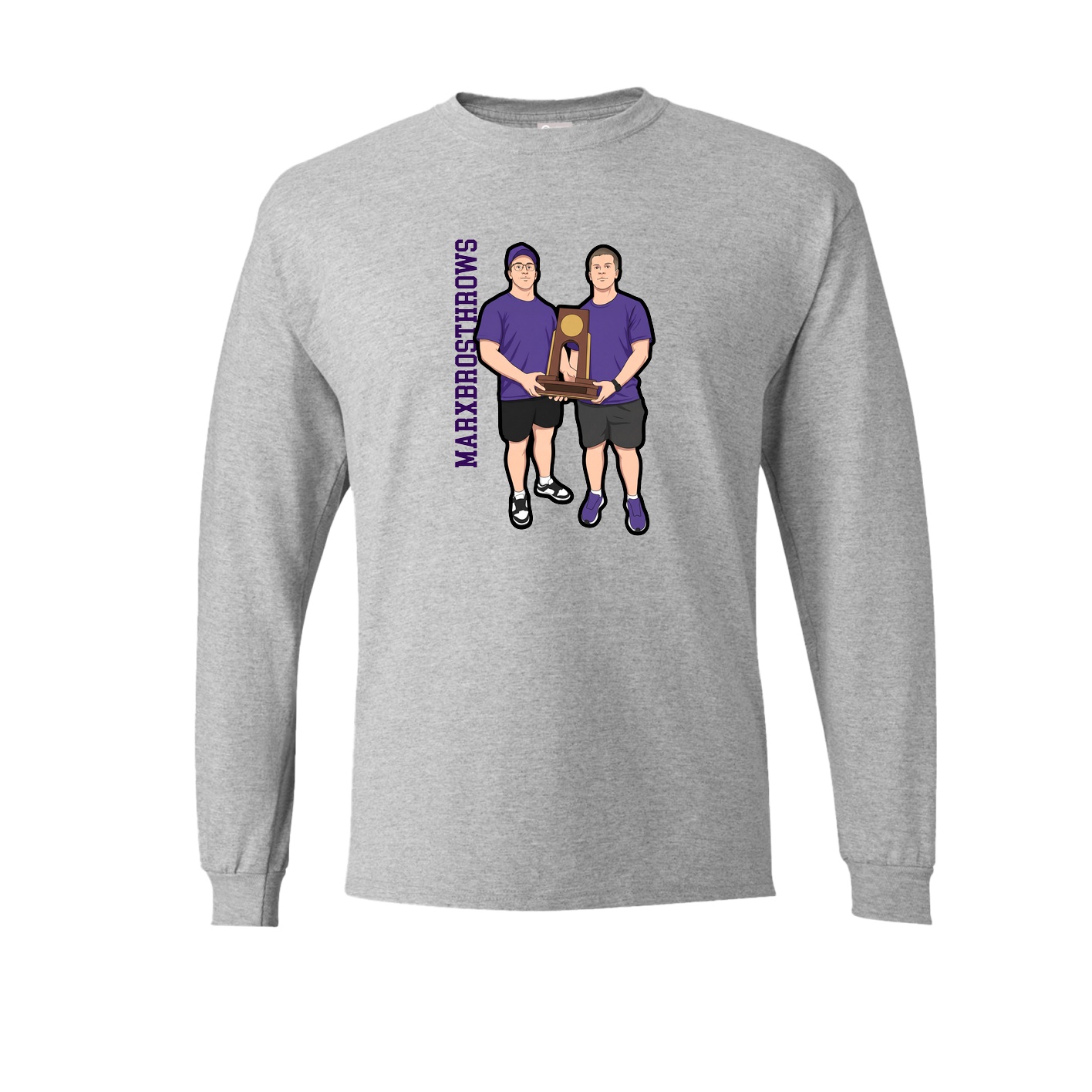 Long Sleeve Tee — Name Vertical in Grey