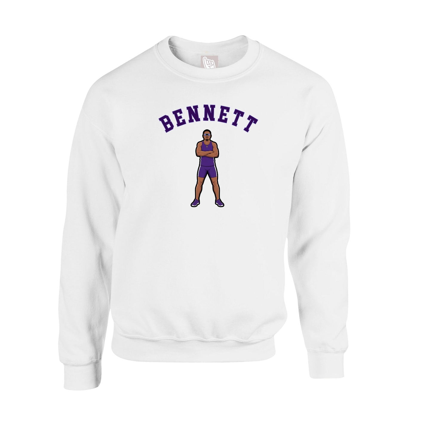 Fleece Crew — Shirsey Arch in White