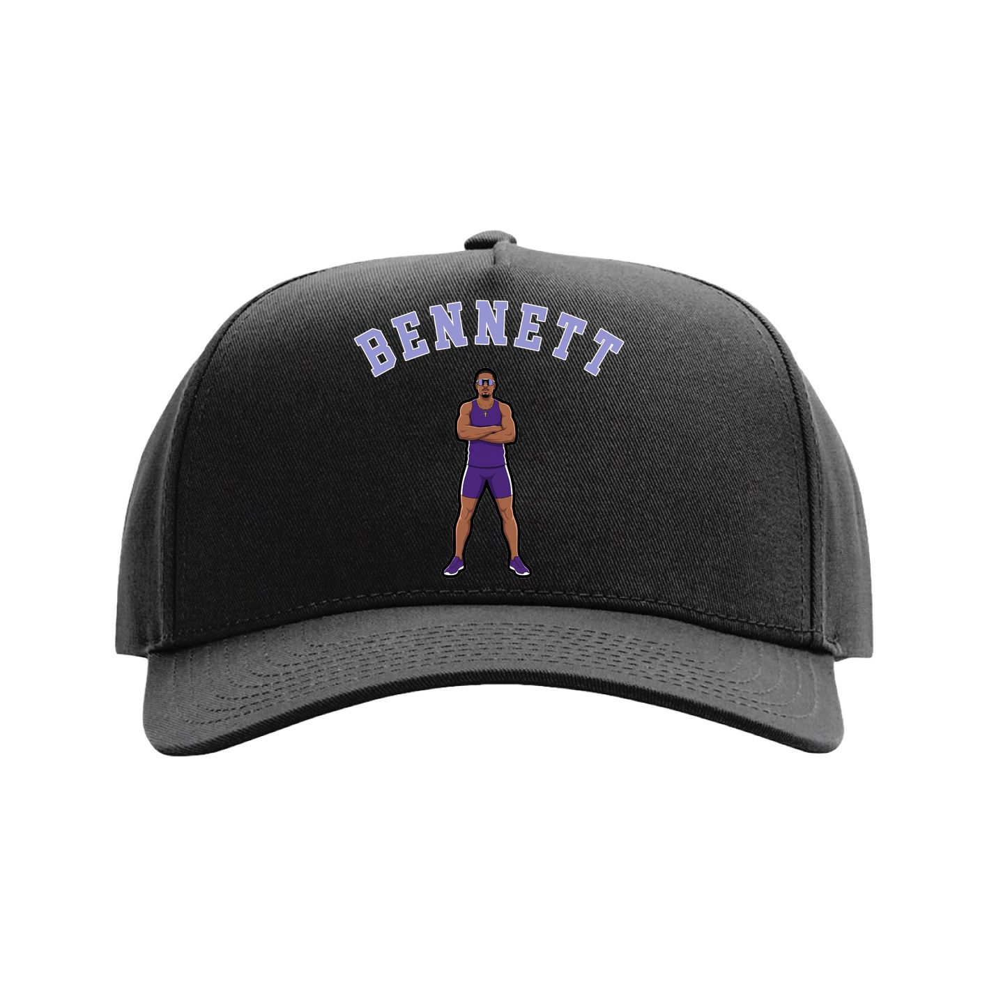 Full Fabric Five-Panel Champ Cap — Shirsey Arch in Black