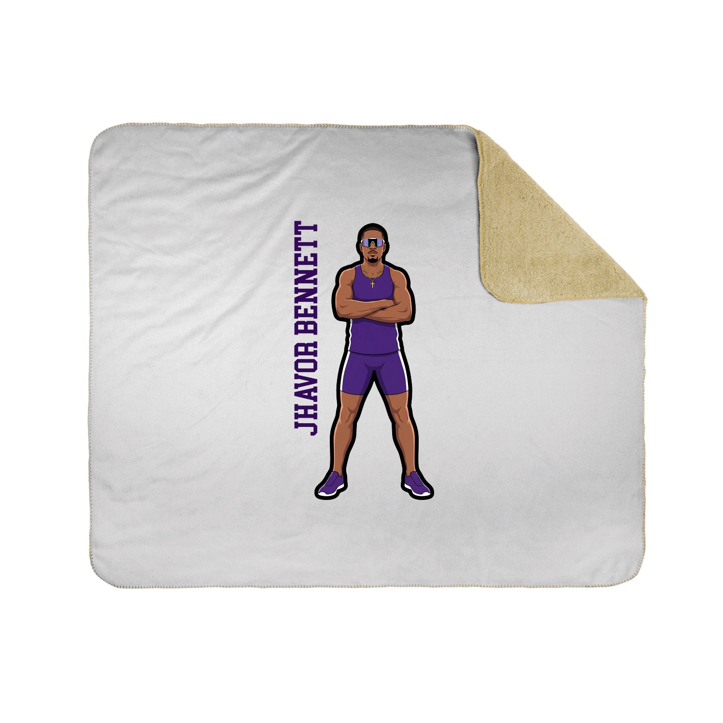 Throw Blanket — Name Vertical in White