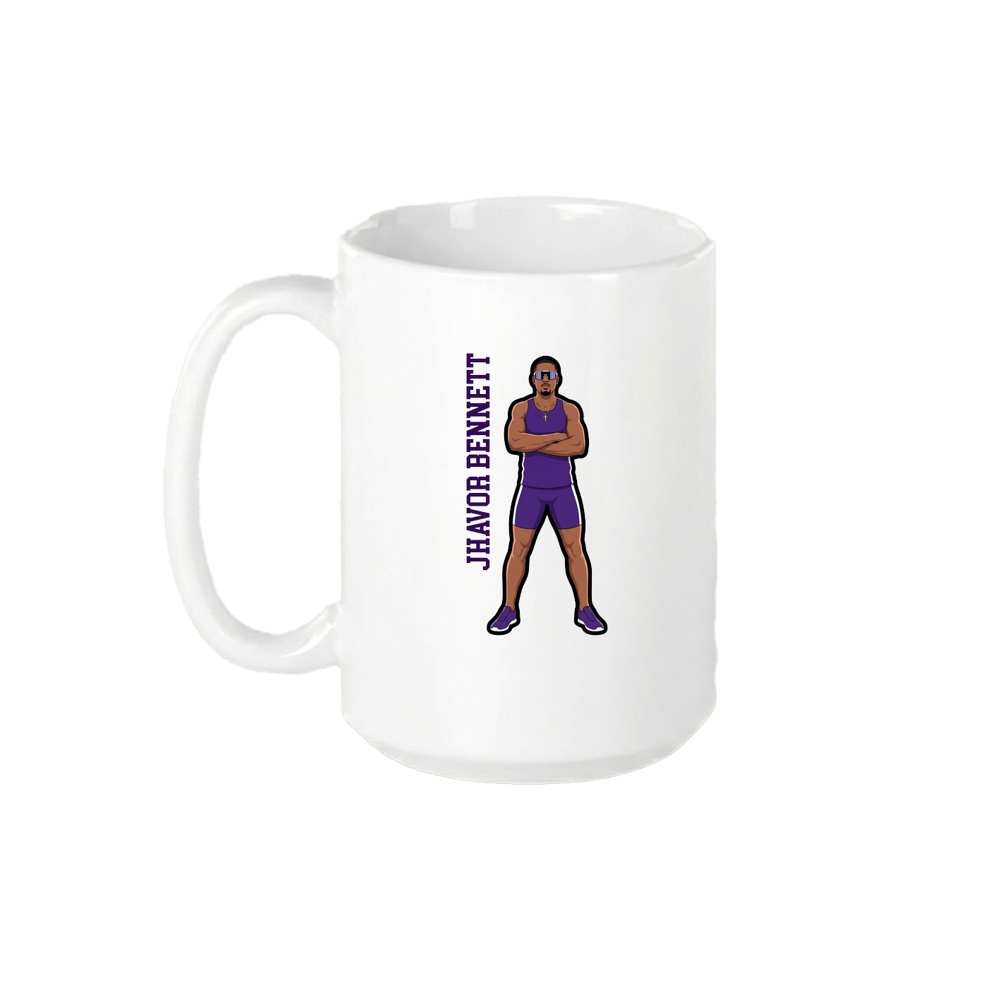 15oz Coffee Mug — Name Vertical in White