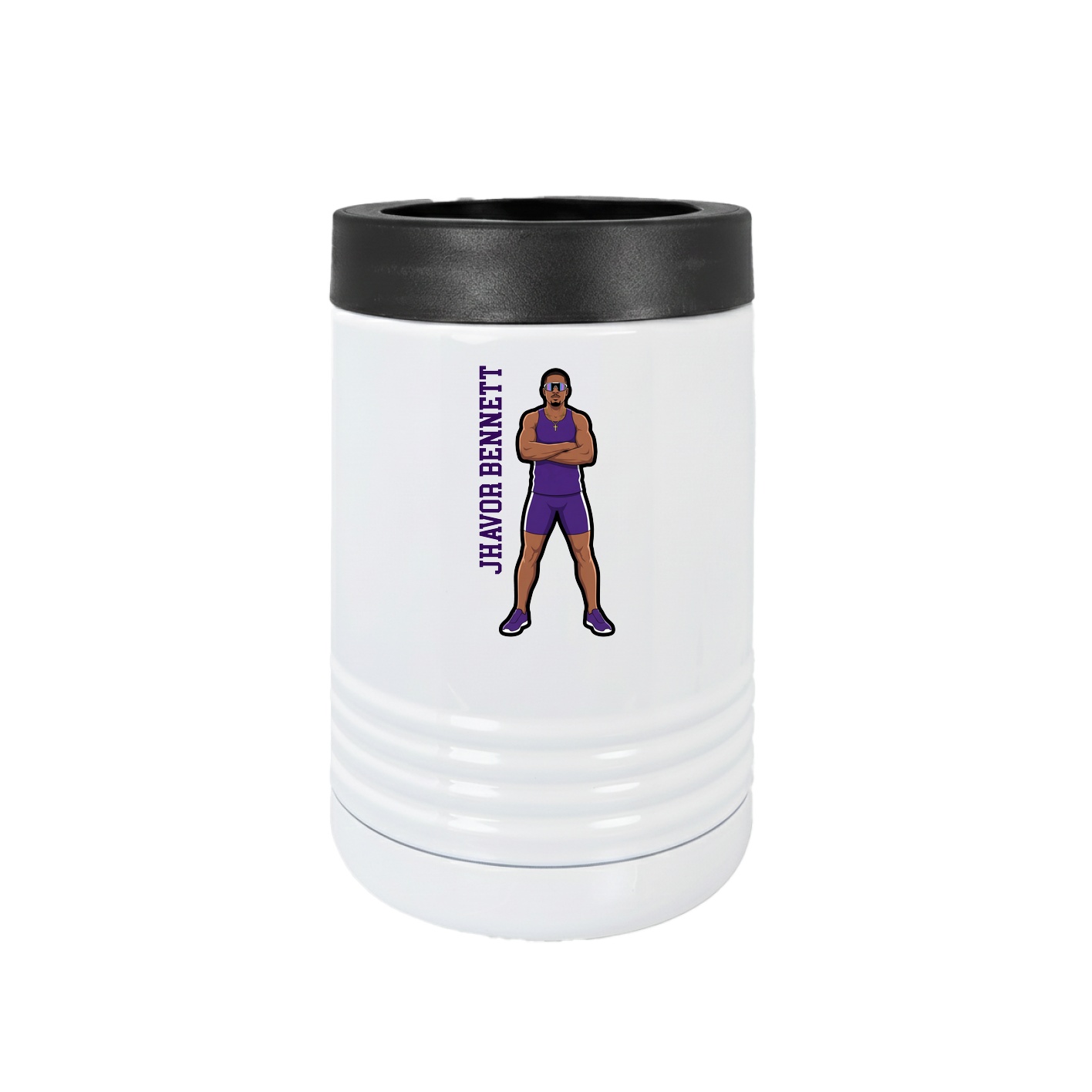 Beverage Holder — Name Vertical in White