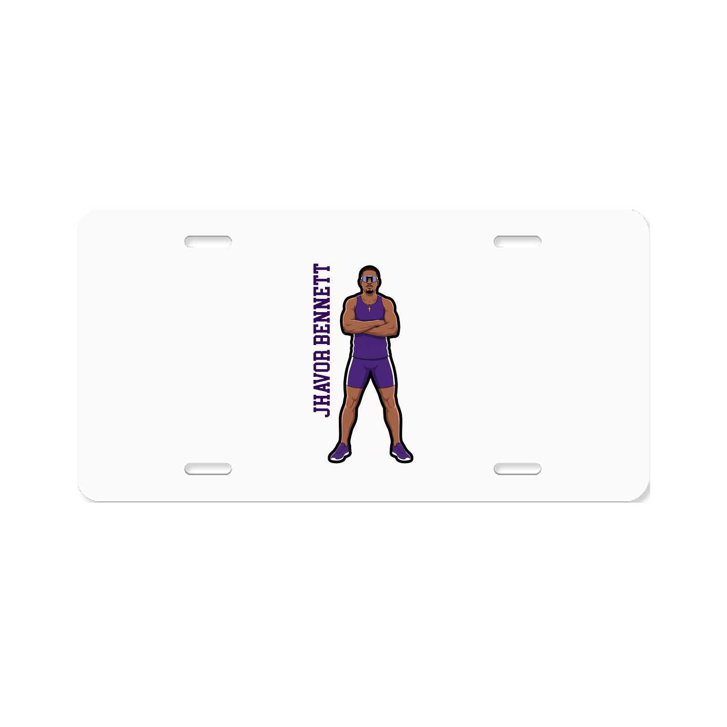 License Plate — Name Vertical in Classic