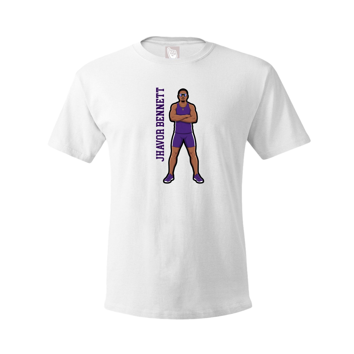 Youth Tee — Name Vertical in White