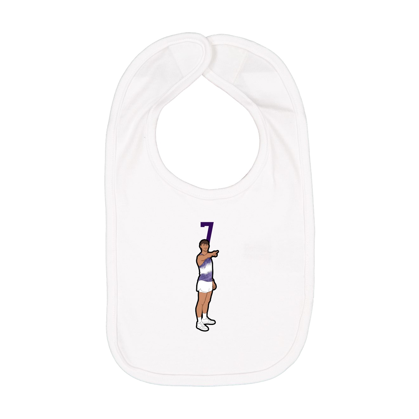Infant Bib — Number Top in White