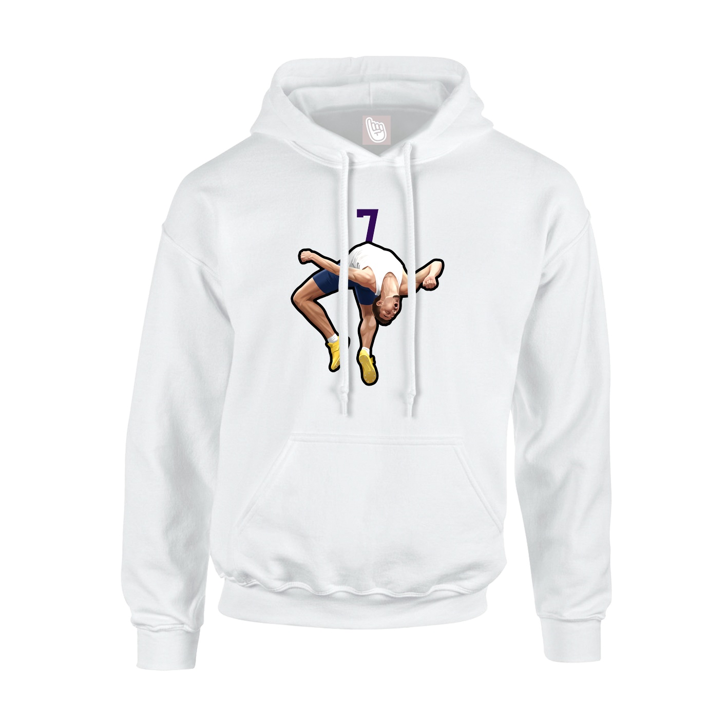 Youth Hoodie — Number Top in White