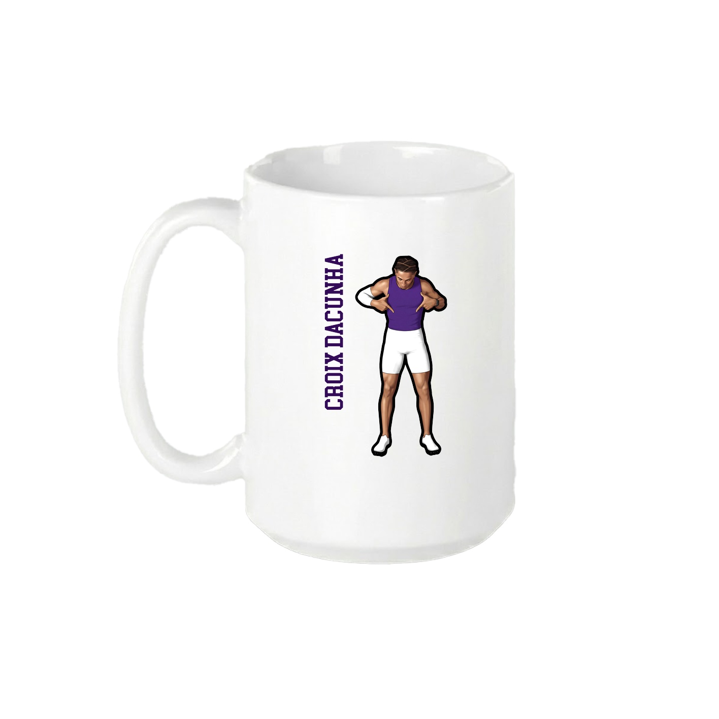 15oz Coffee Mug — Name Vertical in White