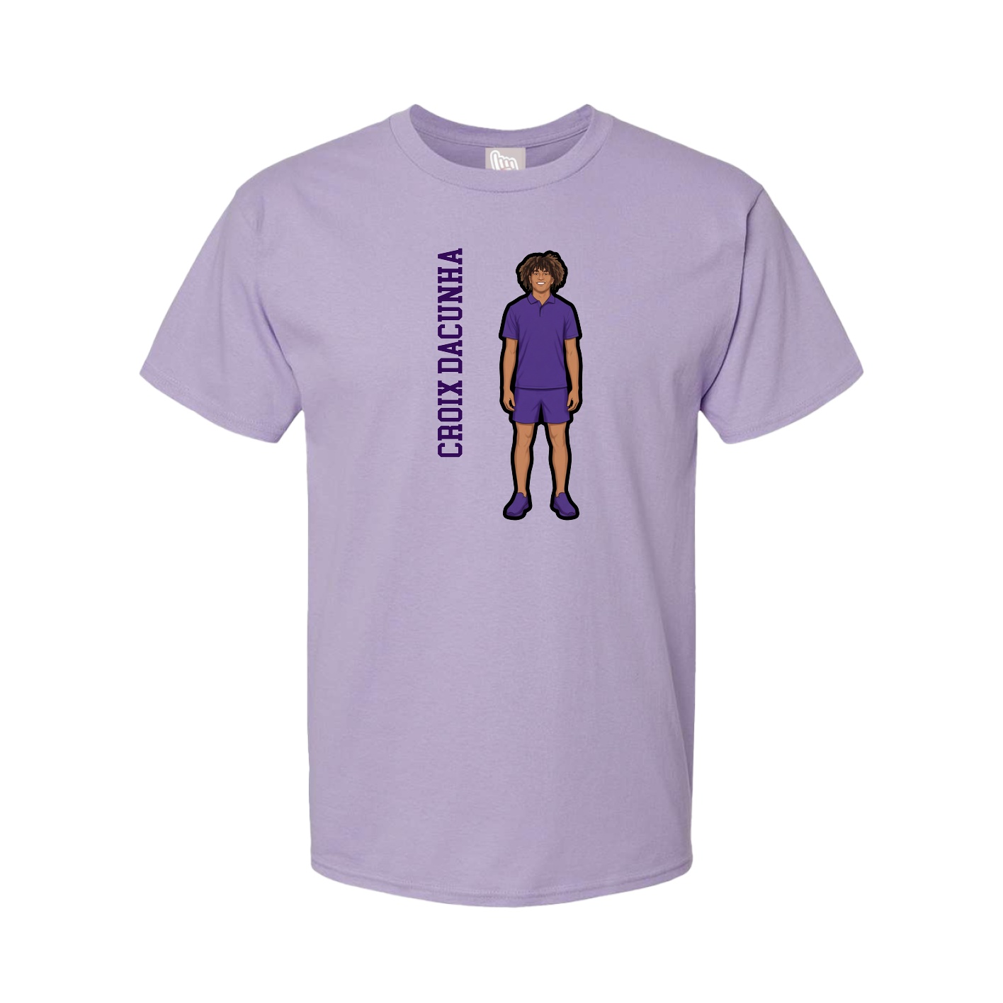 Youth Tee — Name Vertical in Purple