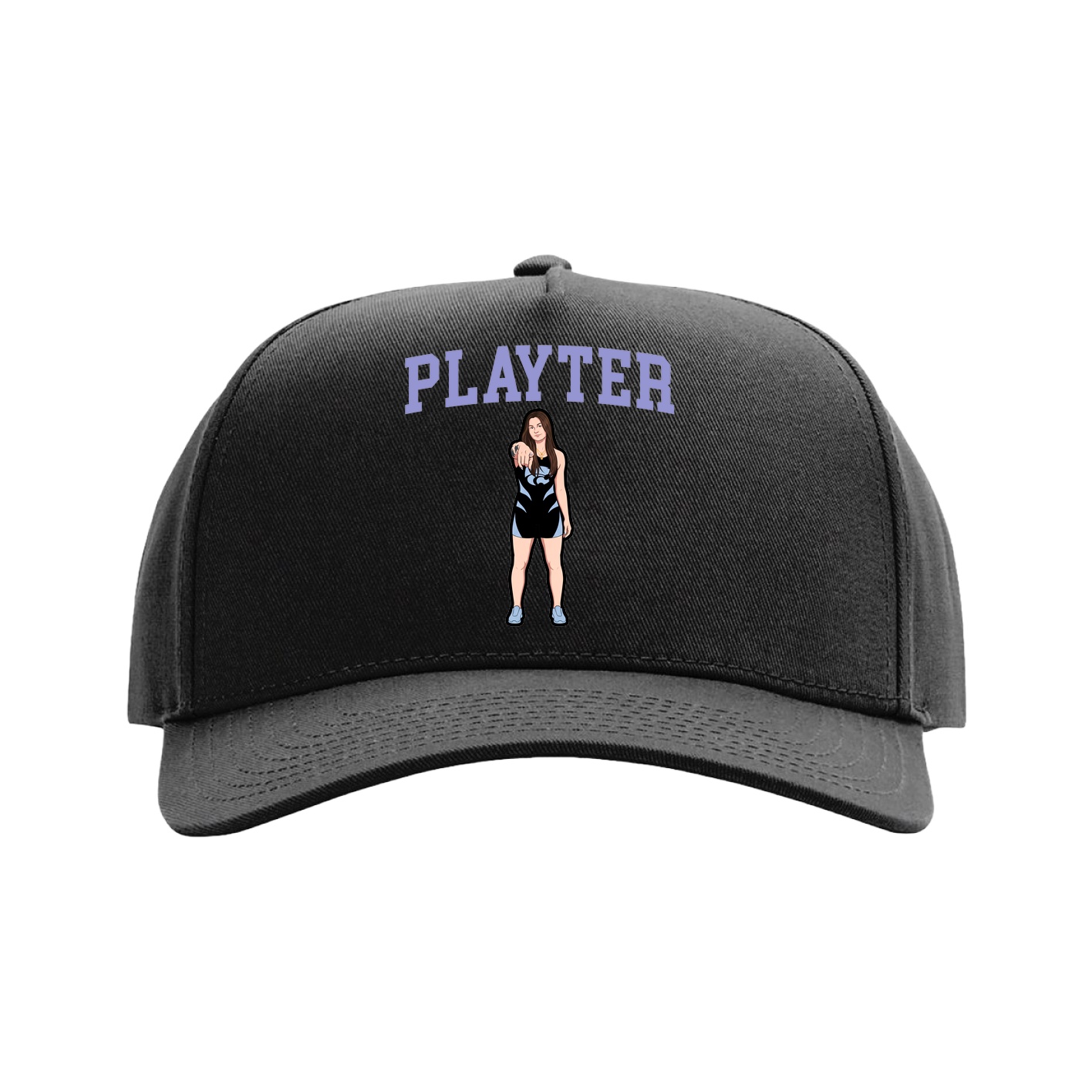 Full Fabric Five-Panel Champ Cap — Shirsey in Black