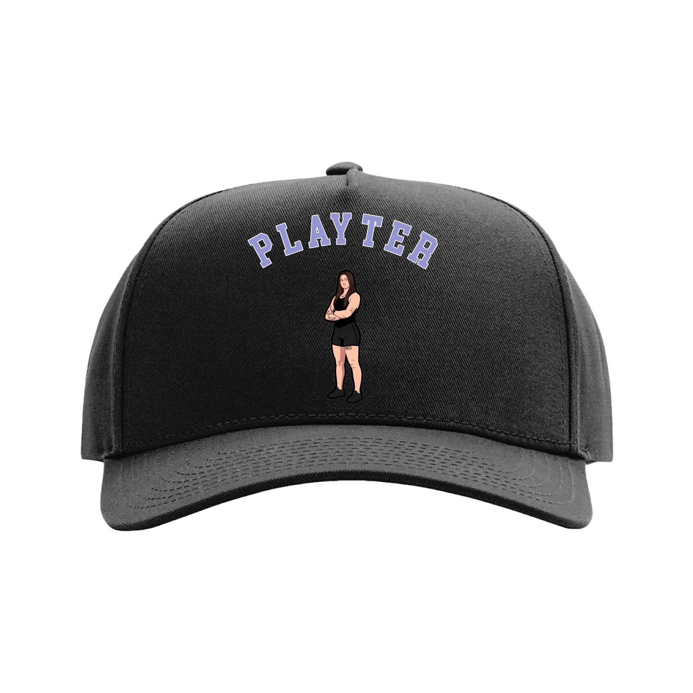 Full Fabric Five-Panel Champ Cap — Shirsey Arch in Black