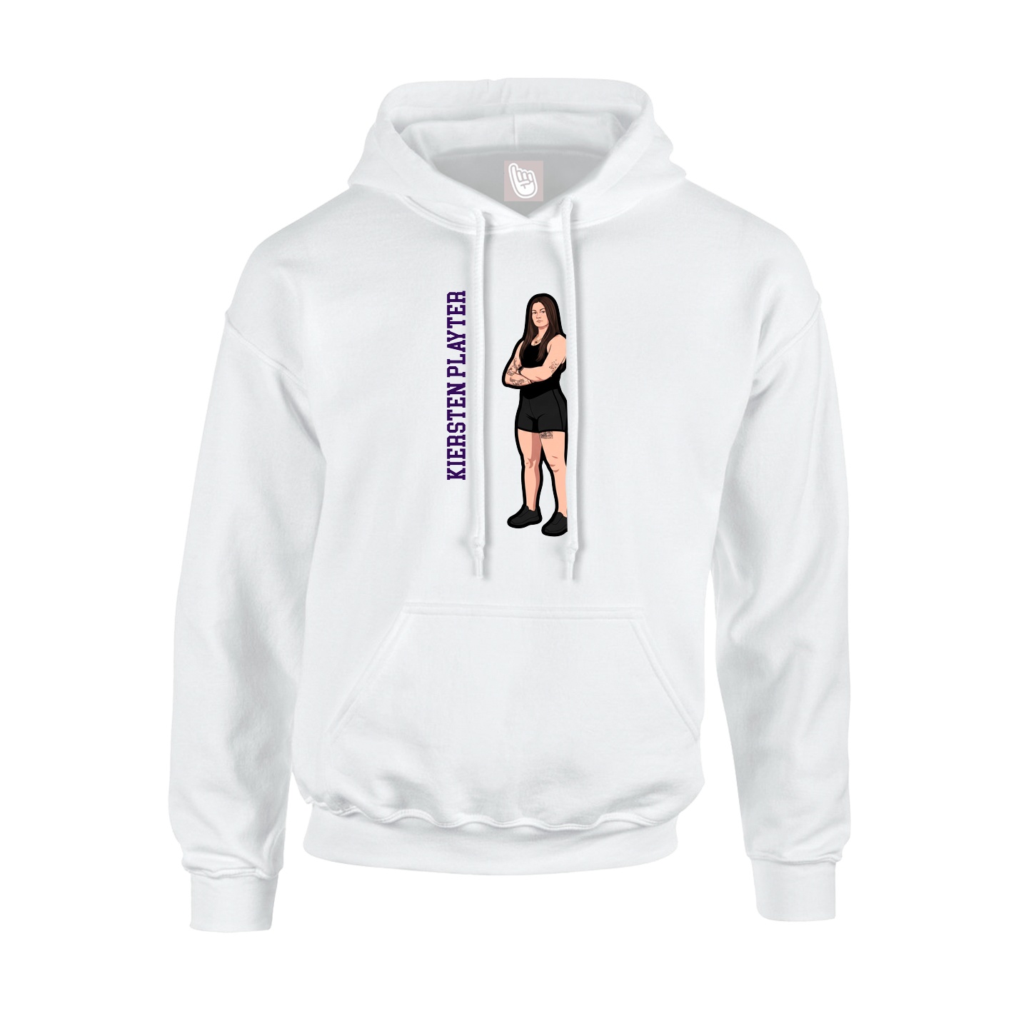 Hoodie — Name Vertical in White