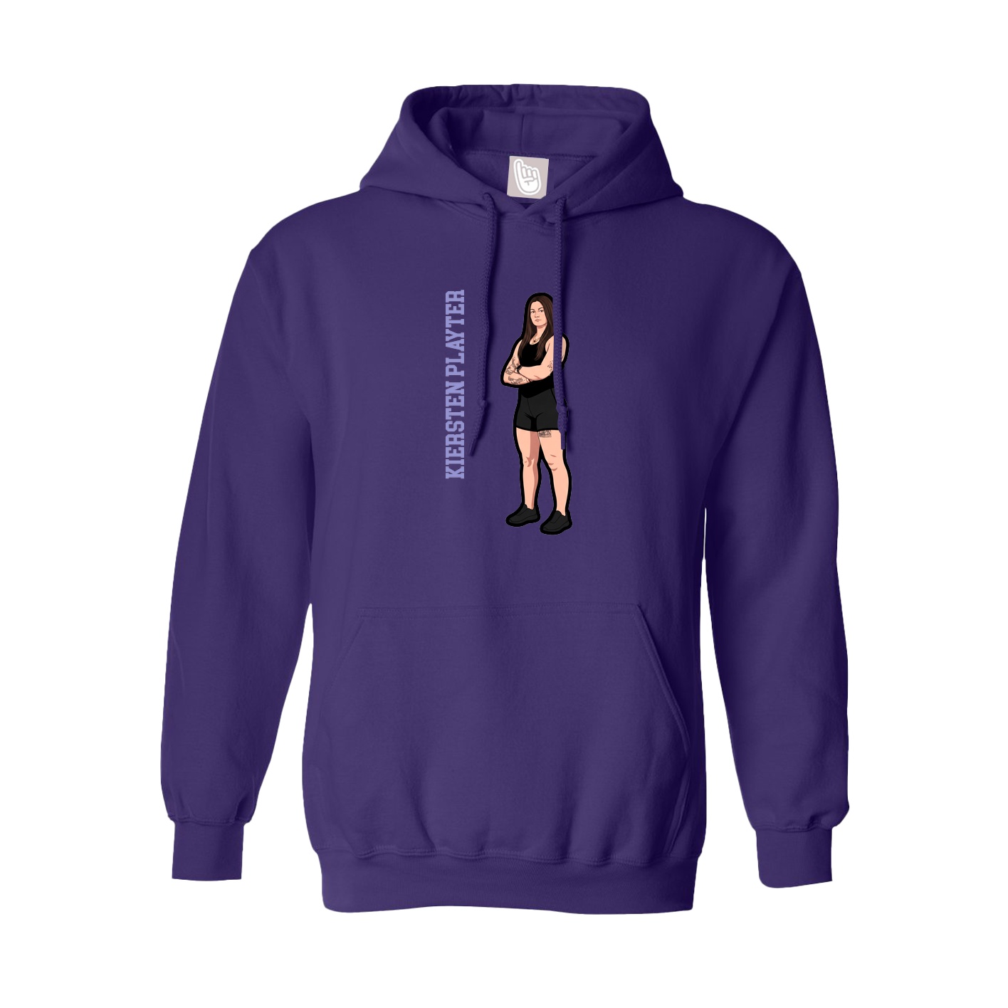 Youth Hoodie — Name Vertical in Purple