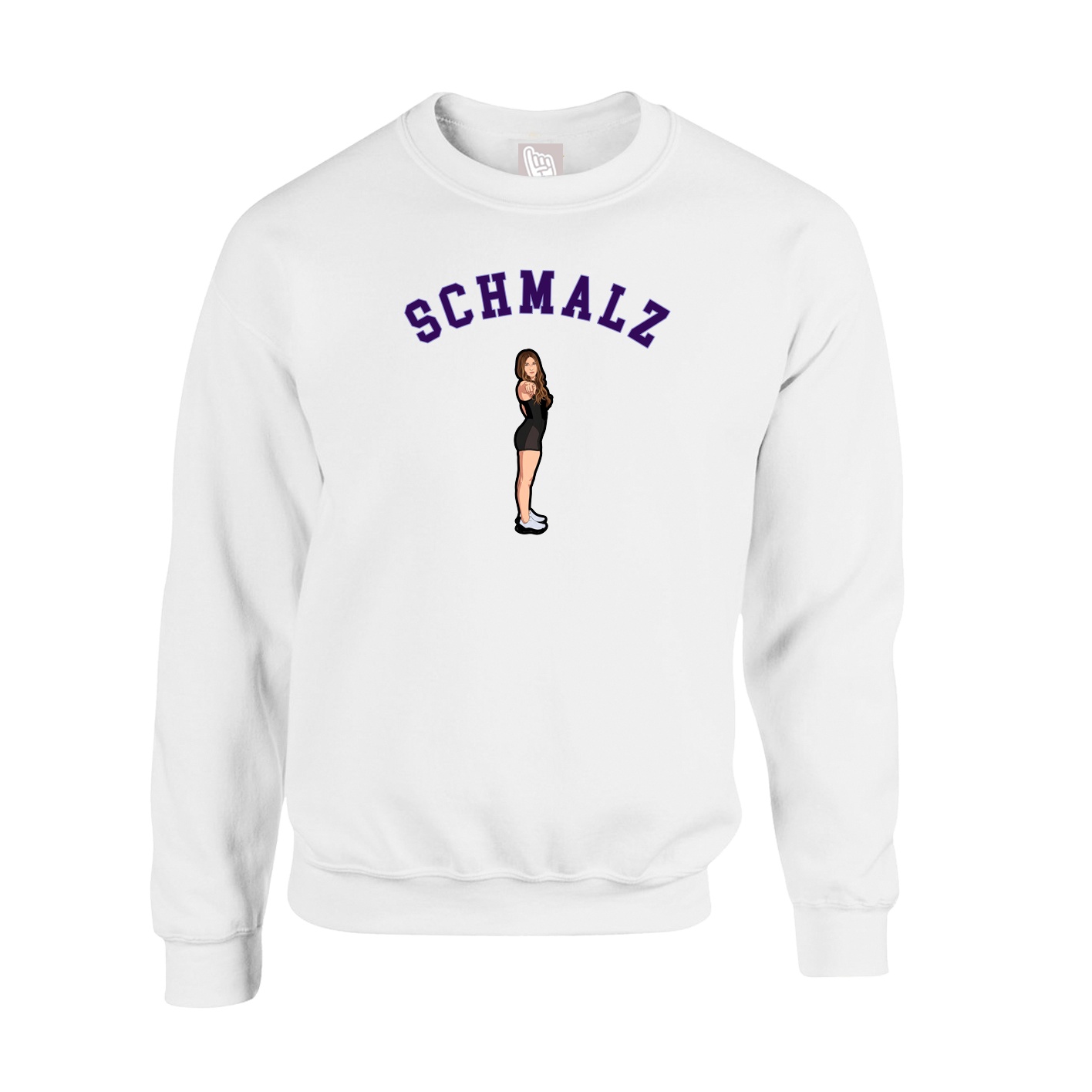 Fleece Crew — Shirsey Arch in White