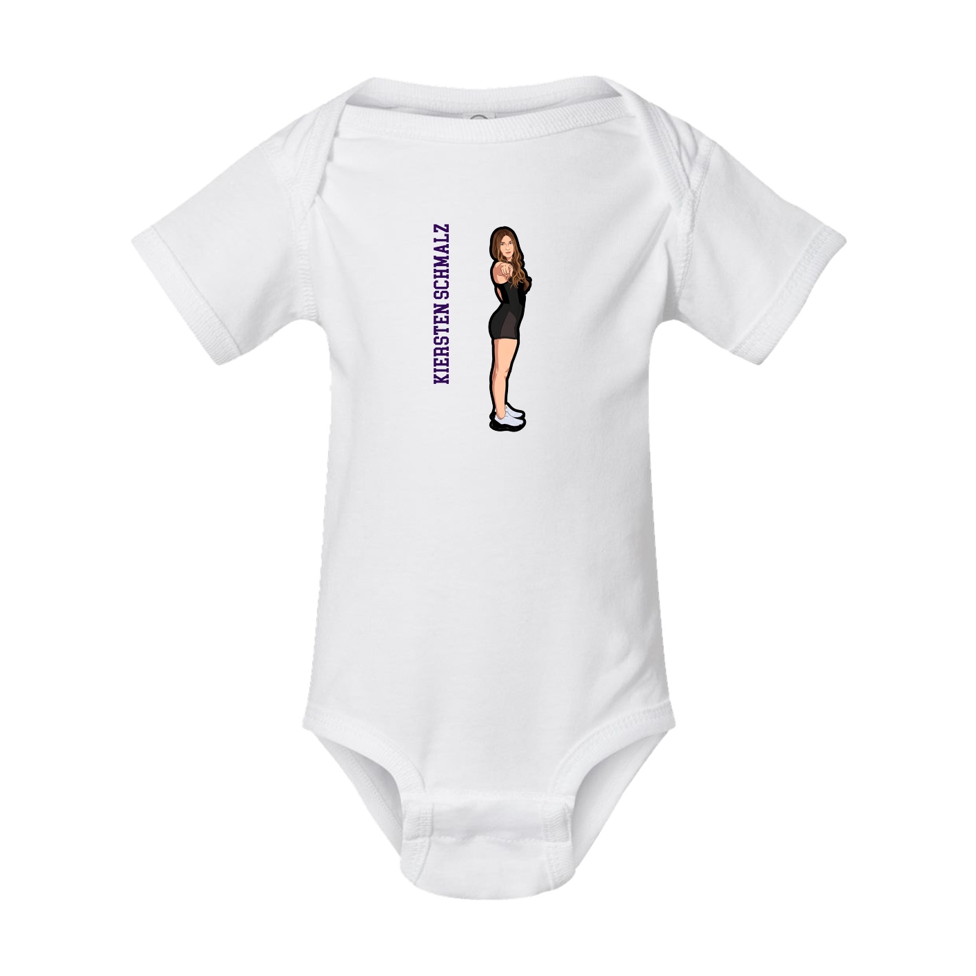 Baby Onesie — Name Vertical in White