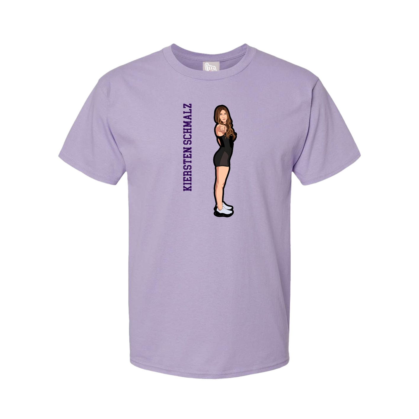 Youth Tee — Name Vertical in Purple