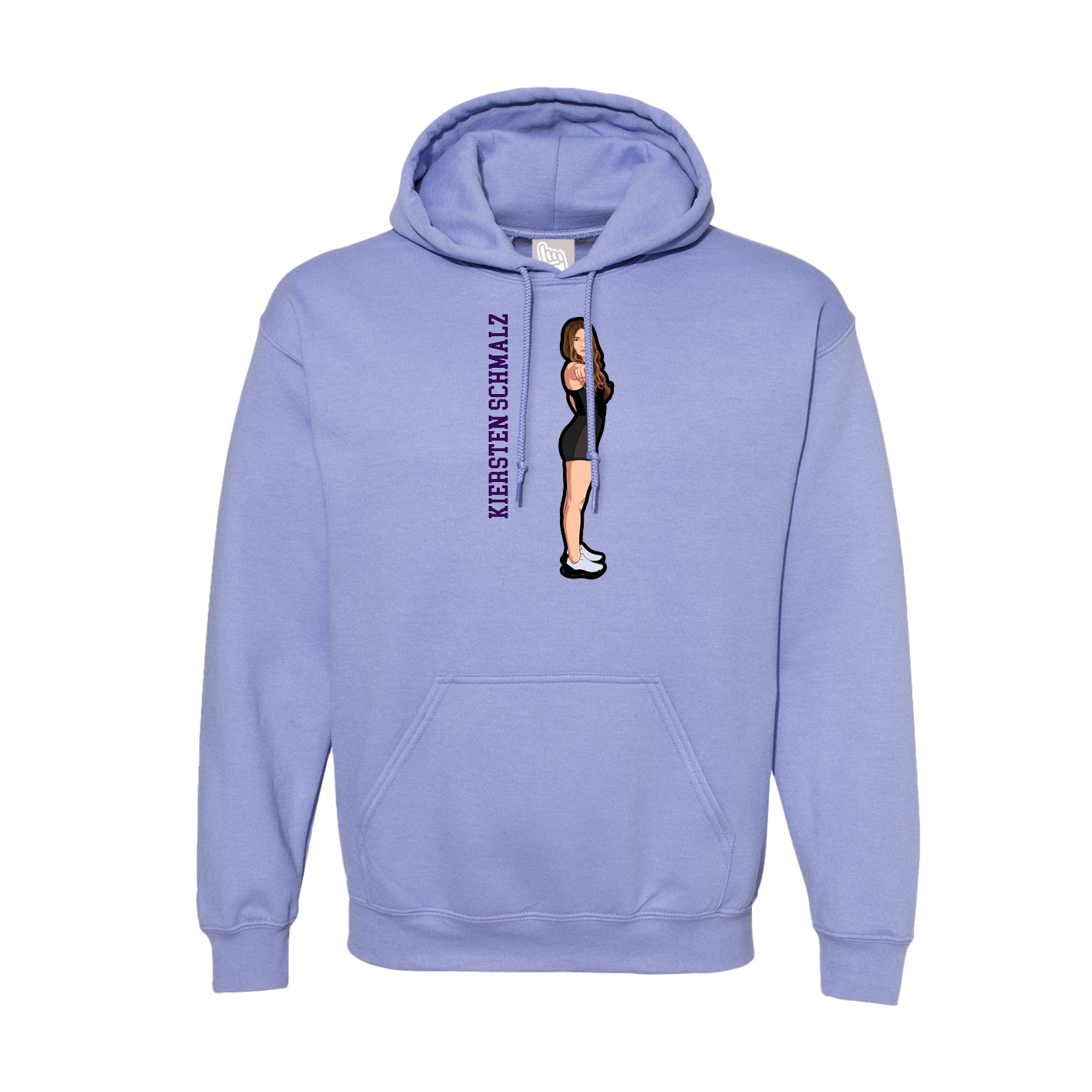 Hoodie — Name Vertical in Purple