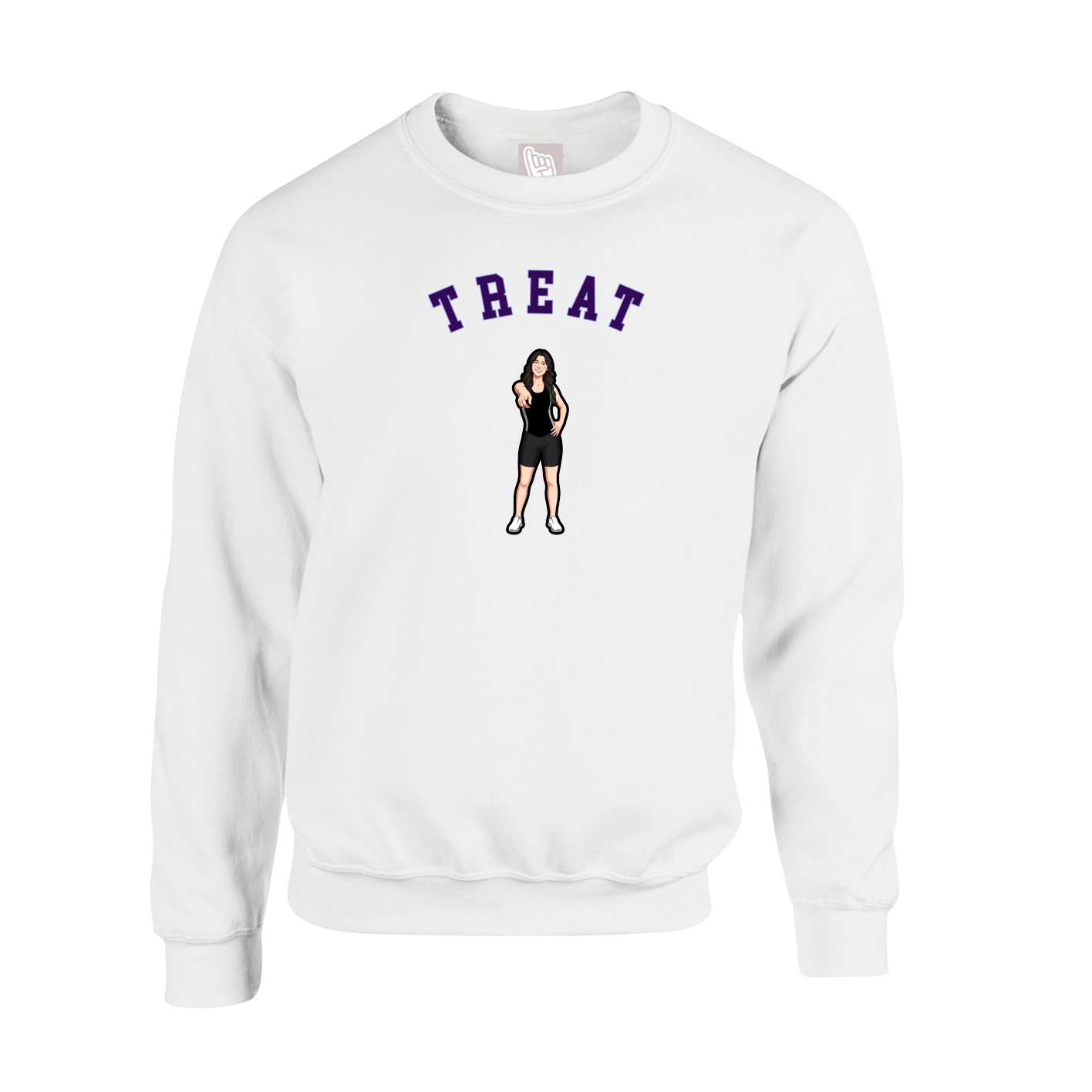 Fleece Crew — Shirsey Arch in White