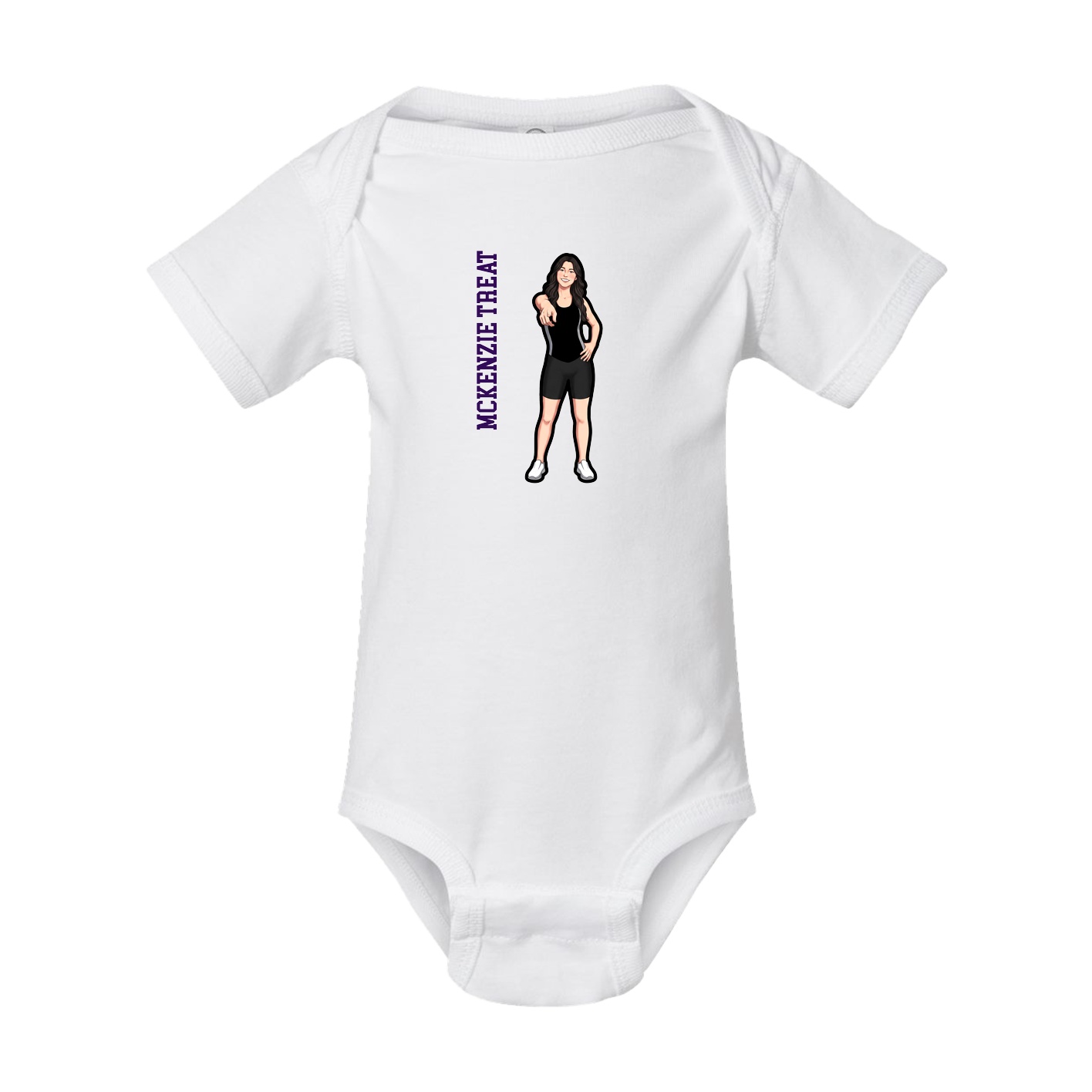 Baby Onesie — Name Vertical in White