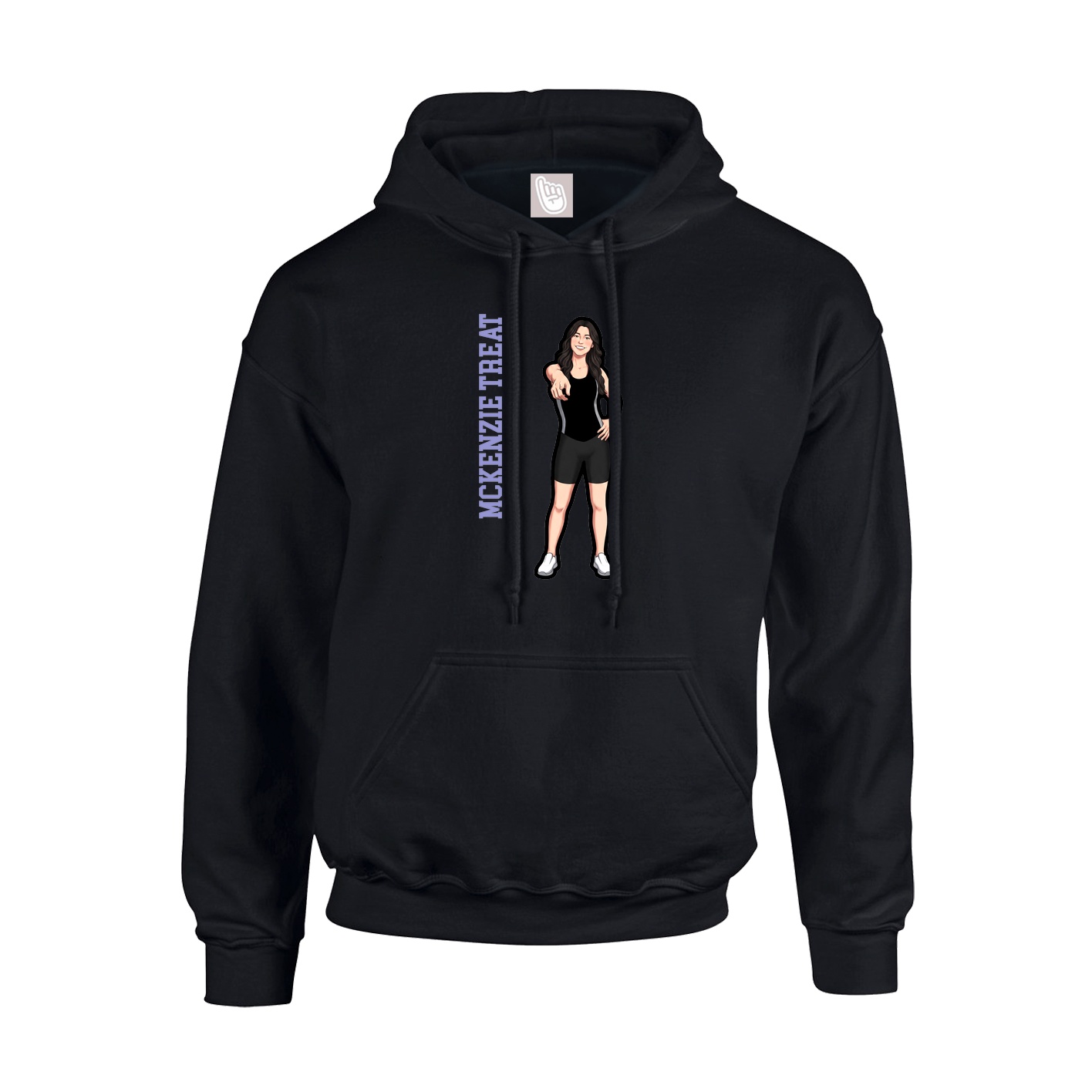 Youth Hoodie — Name Vertical in Black