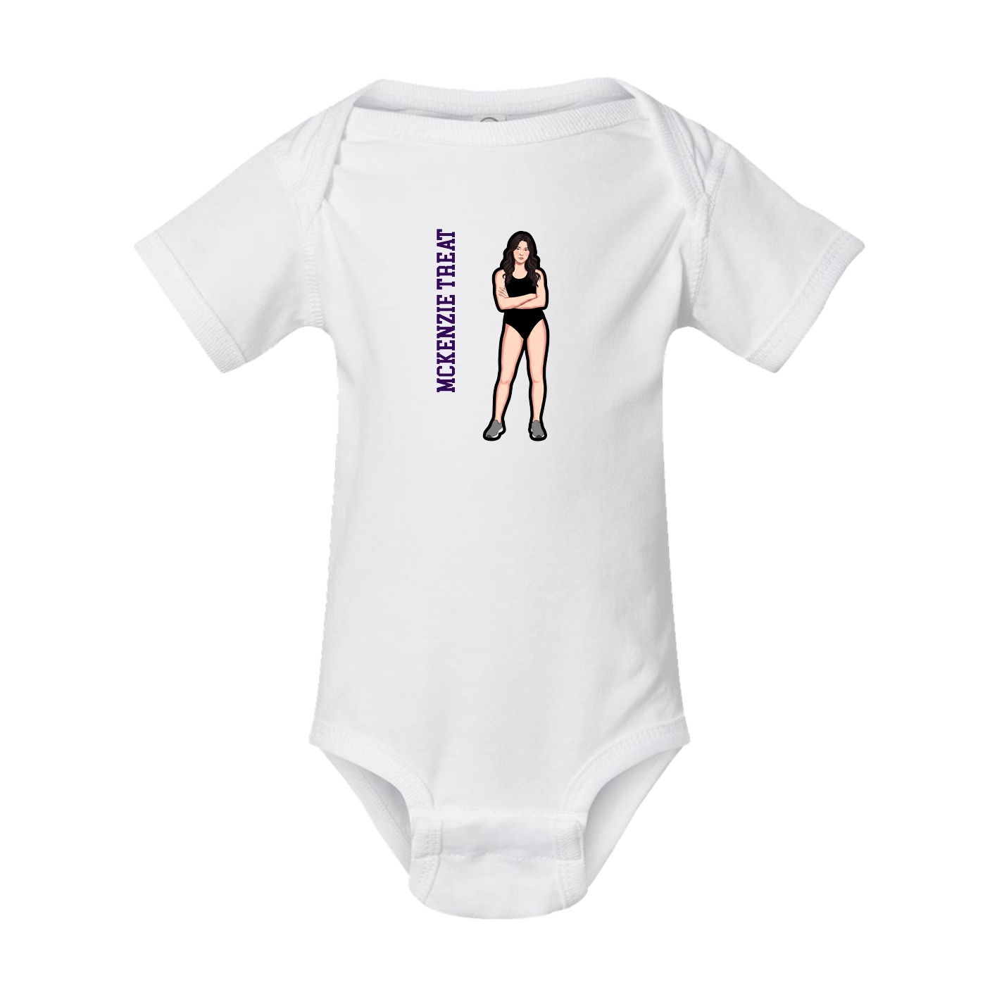 Baby Onesie — Name Vertical in White