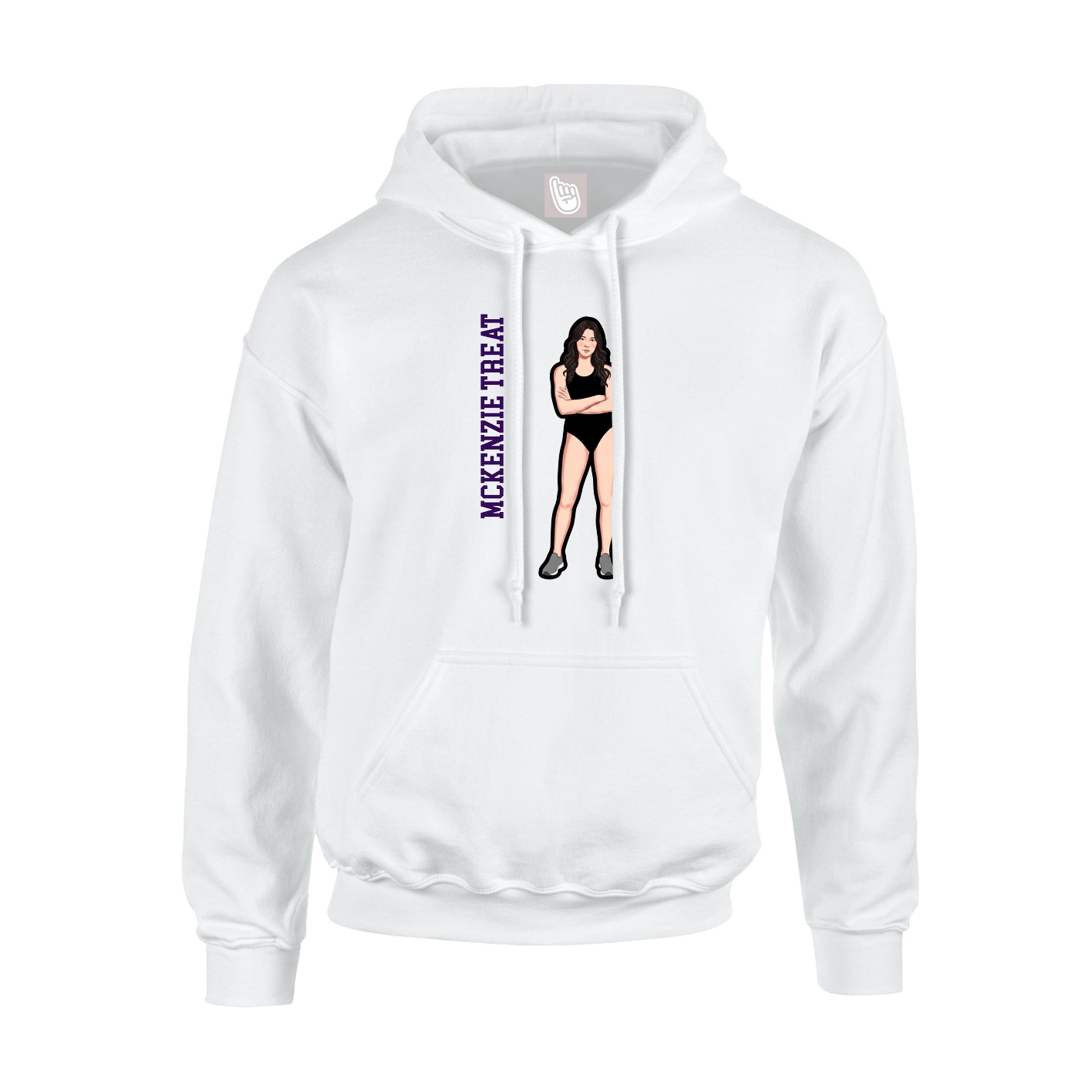 Youth Hoodie — Name Vertical in White