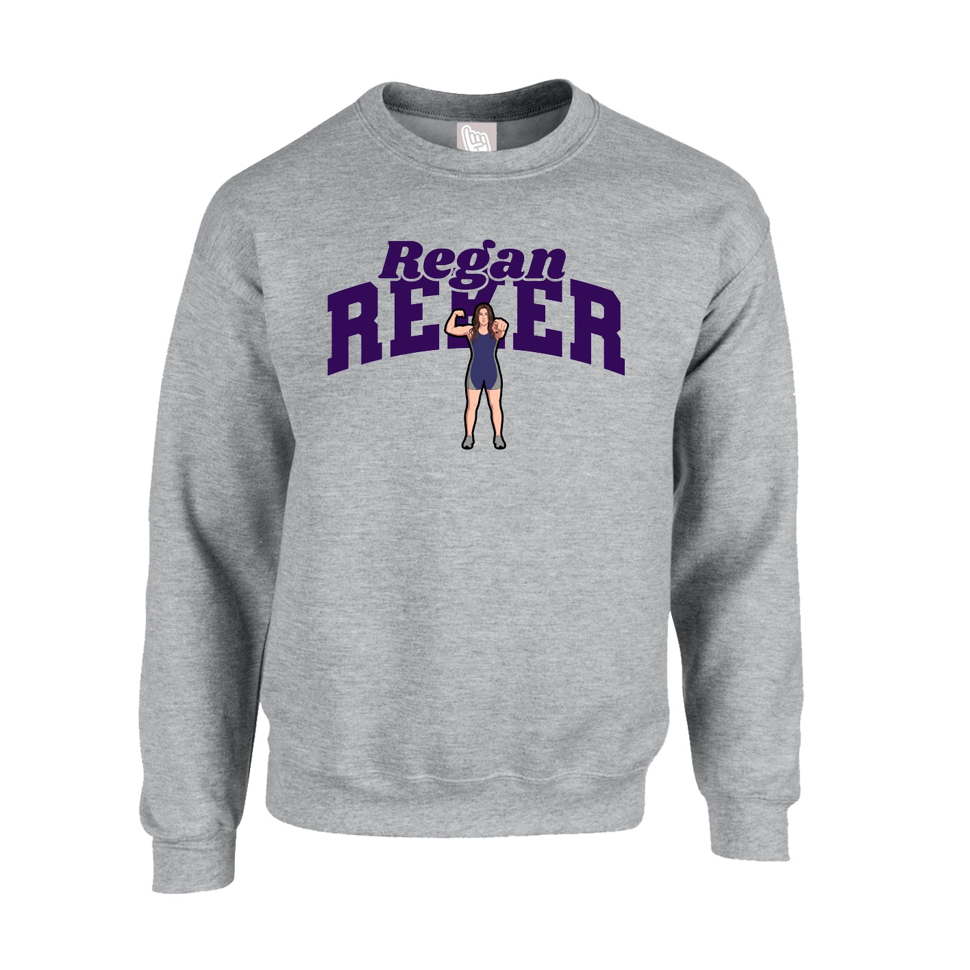 Fleece Crew — Signature Arch in Grey