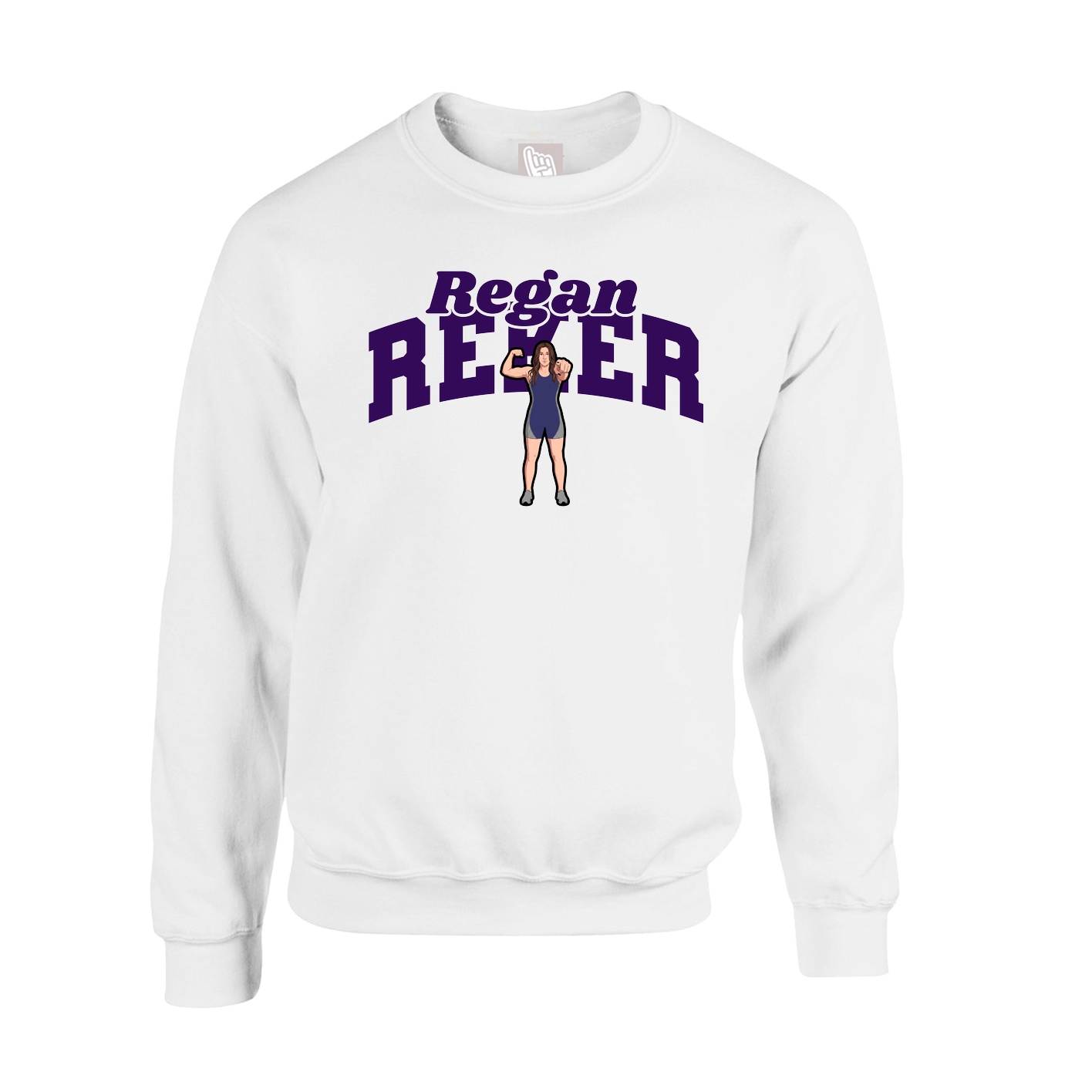 Fleece Crew — Signature Arch in White