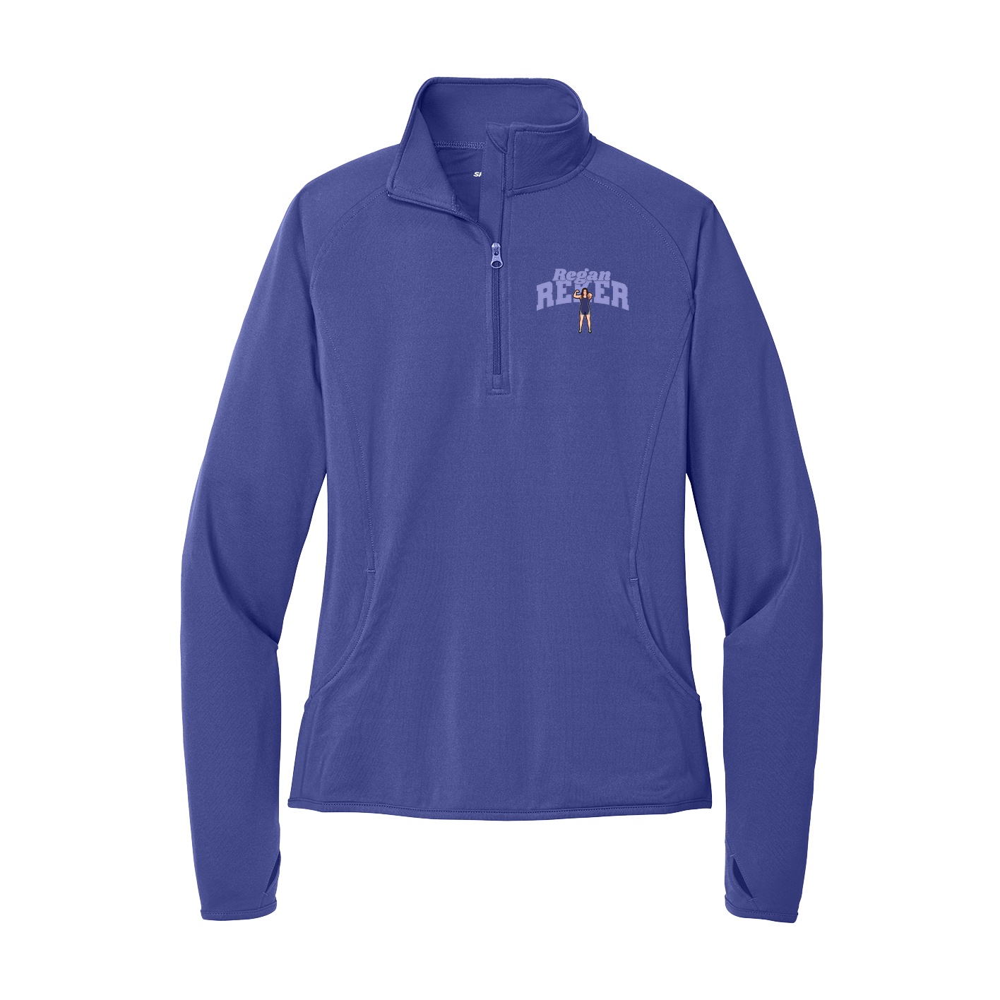 Women's Q-Zip Pullover — Signature Arch in Purple