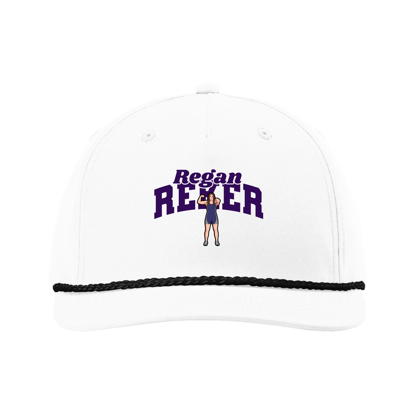 Five-Panel Classic Rope Cap — Signature Arch in White