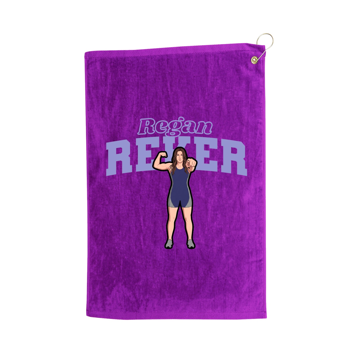 Golf Towel — Name Arch in Purple