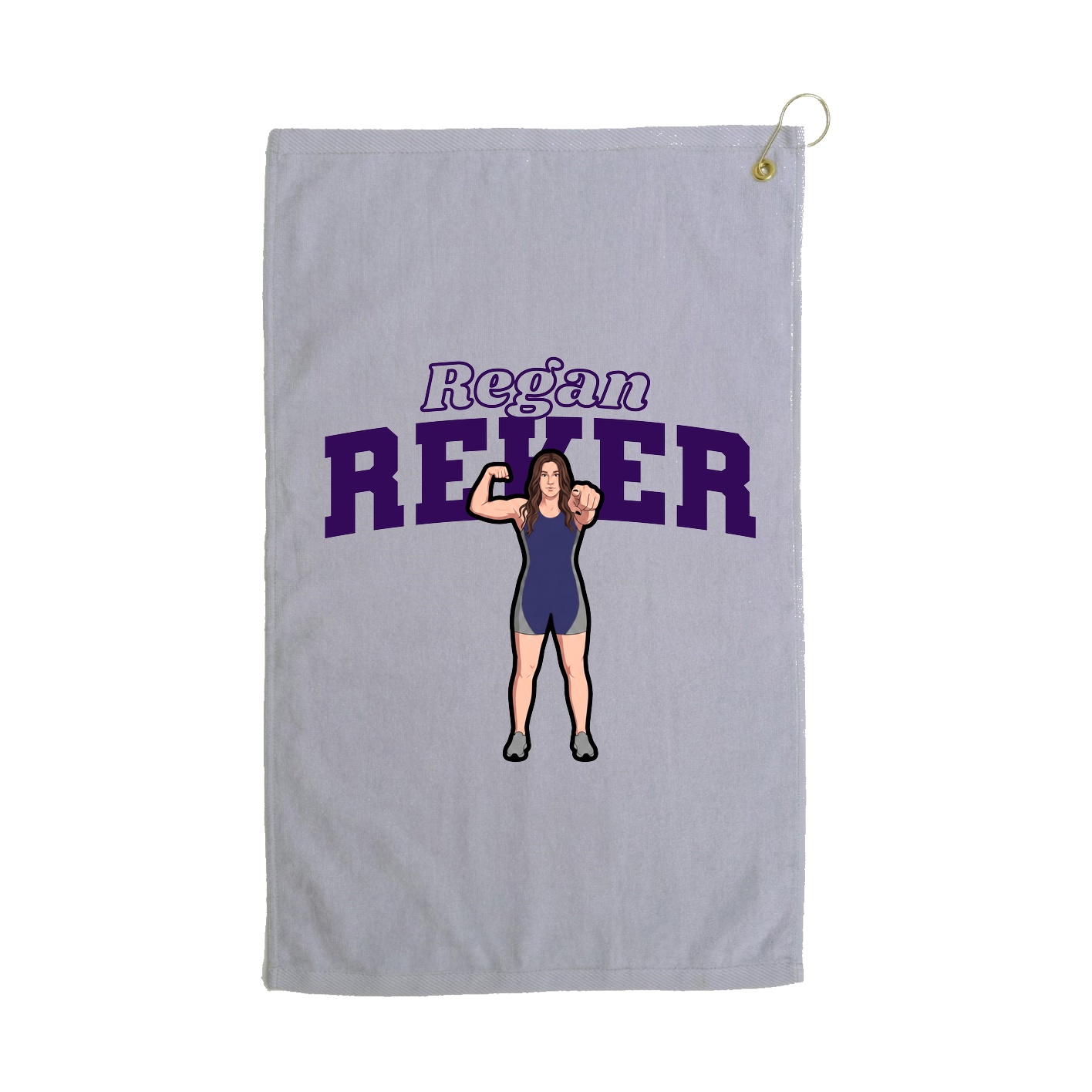 Golf Towel — Name Arch in Grey