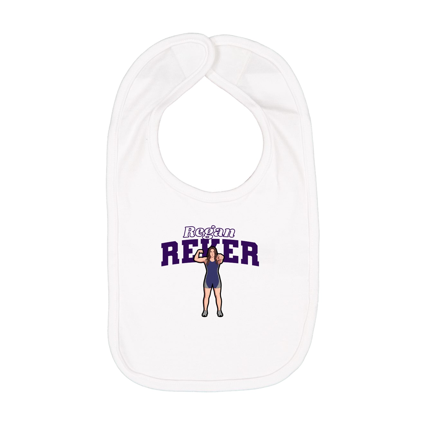 Infant Bib — Name Arch in White