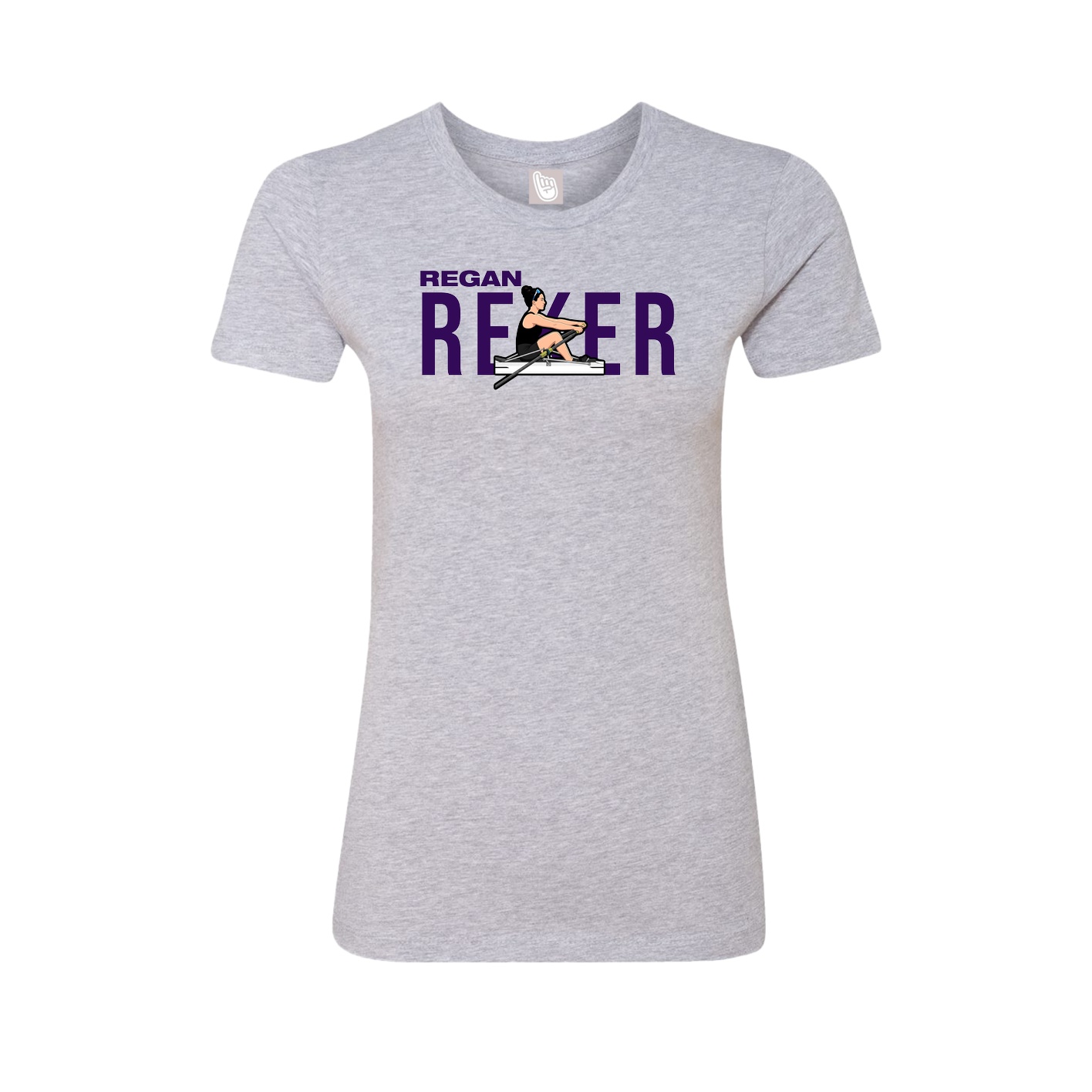 Fitted Women's Tee — Player Name in Grey