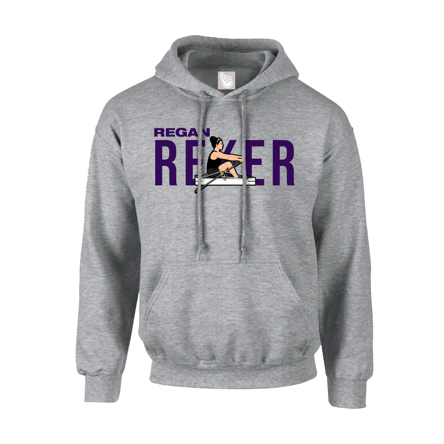 Hoodie — Player Name in Grey