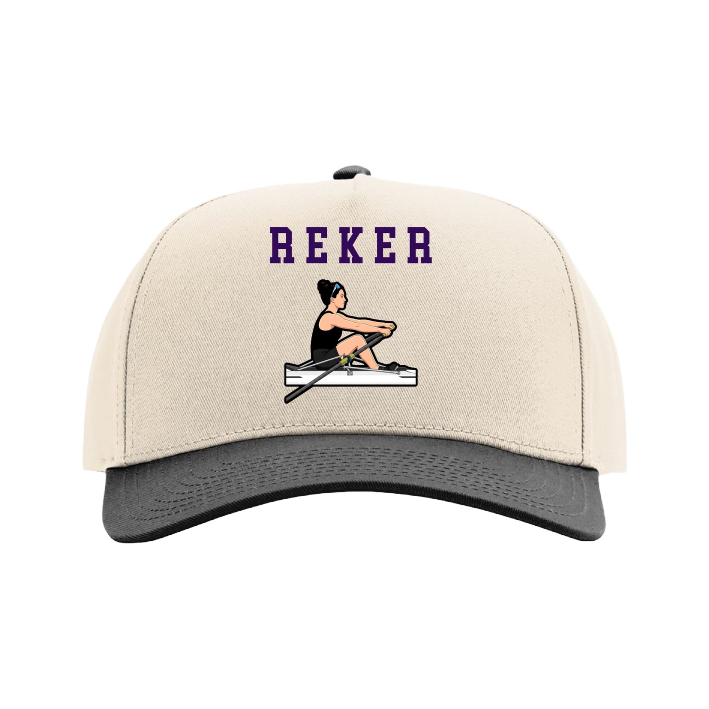 Full Fabric Five-Panel Champ Cap — Shirsey in Cream/Black