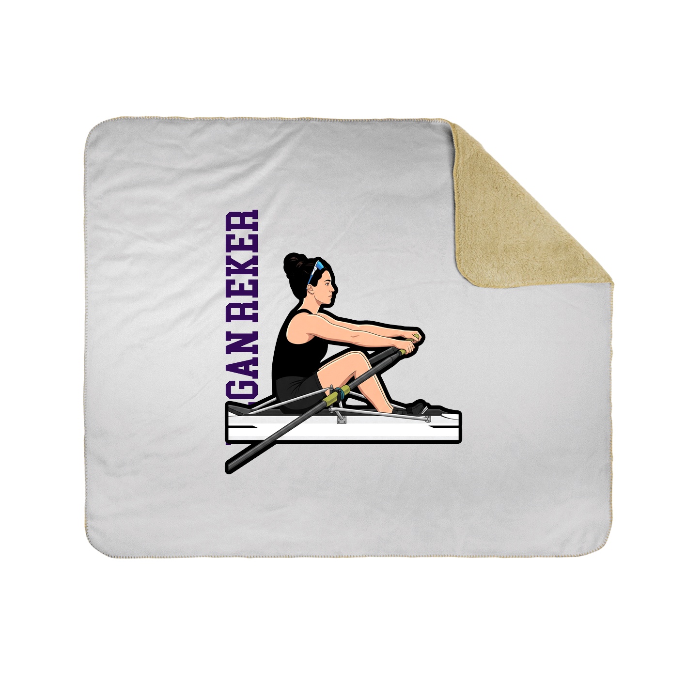 Throw Blanket — Name Vertical in White