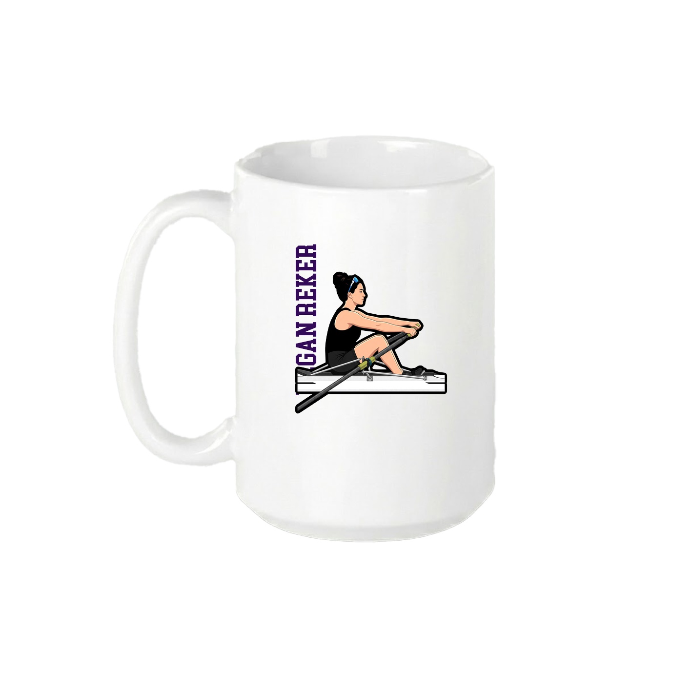 15oz Coffee Mug — Name Vertical in White