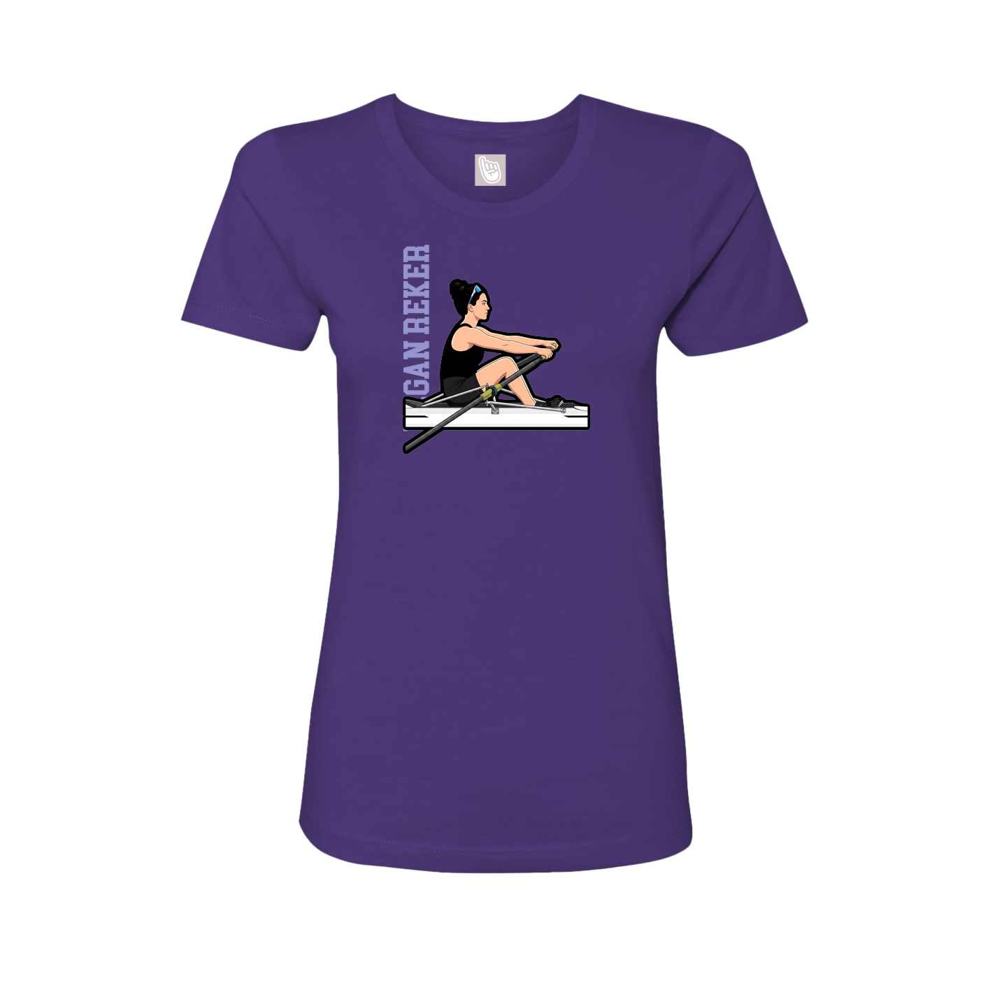 Womens Tee — Name Vertical in Purple