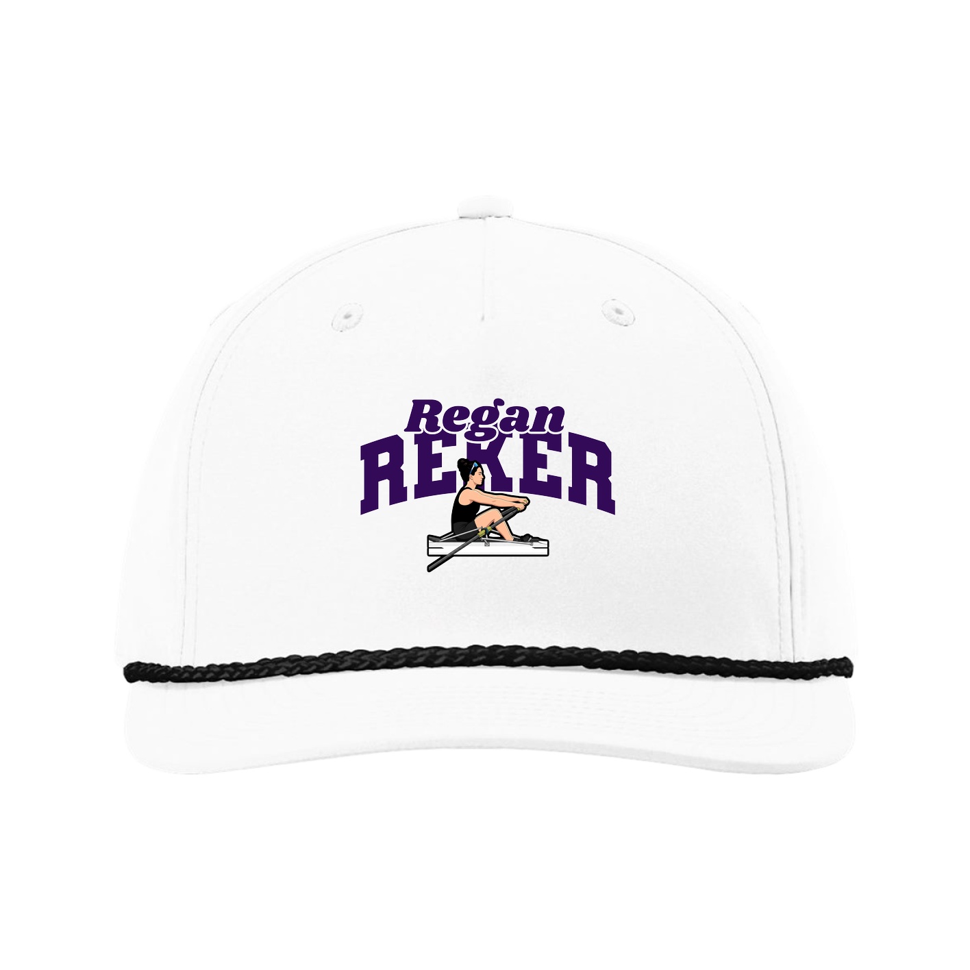 Five-Panel Classic Rope Cap — Signature Arch in White