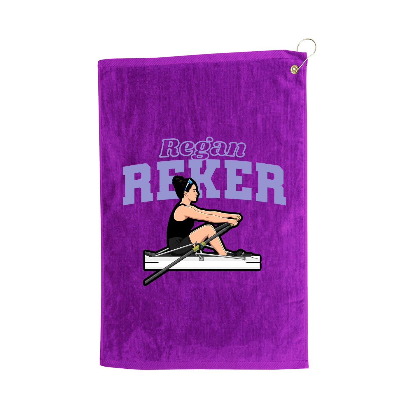 Golf Towel — Name Arch in Purple