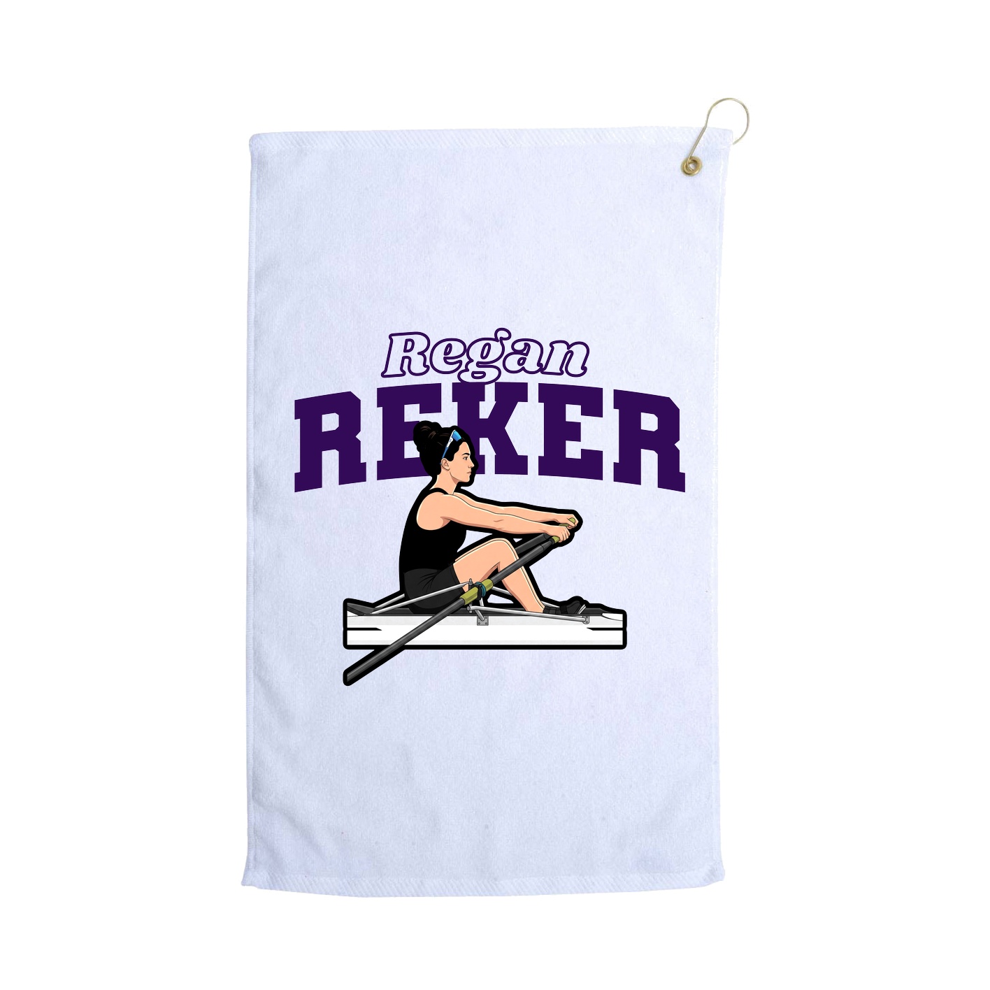 Golf Towel — Name Arch in White