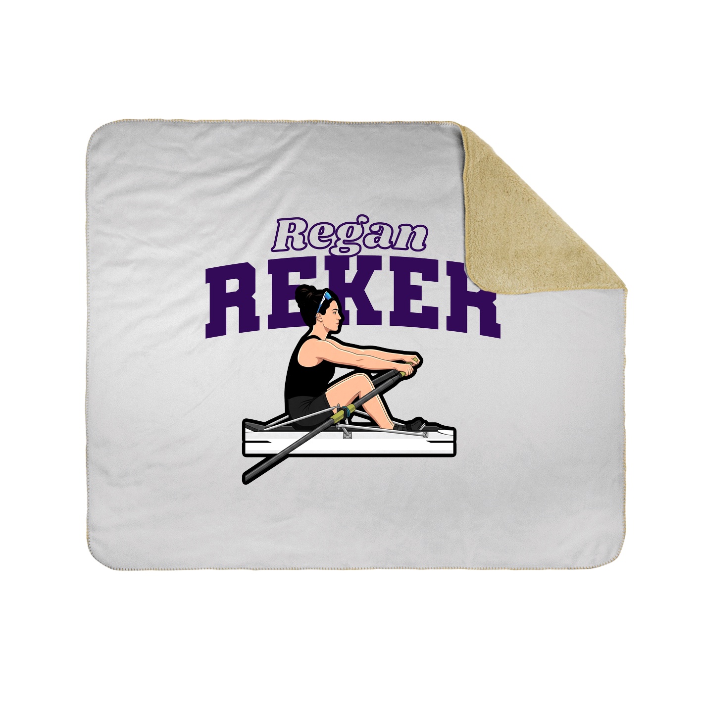 Throw Blanket — Name Arch in White