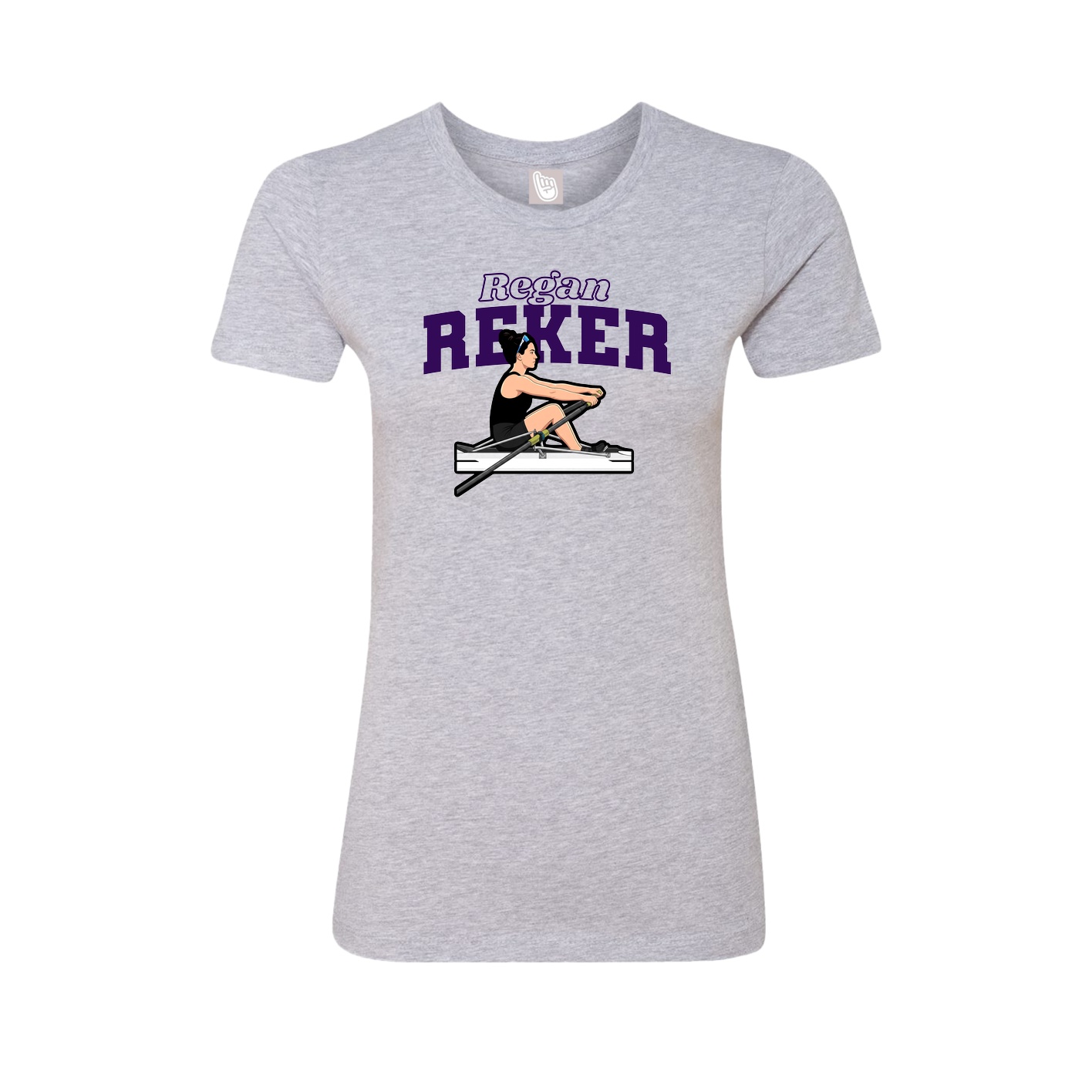 Womens Tee — Name Arch in Grey