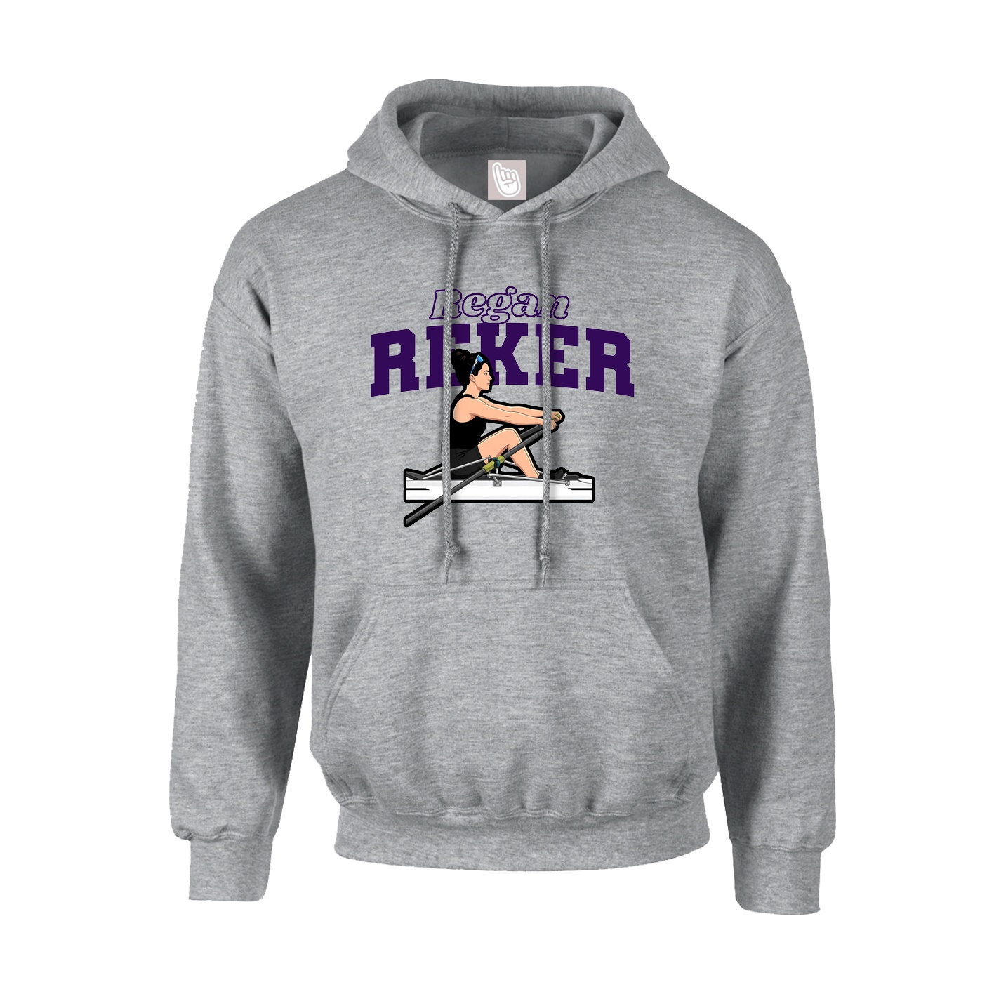 Hoodie — Name Arch in Grey