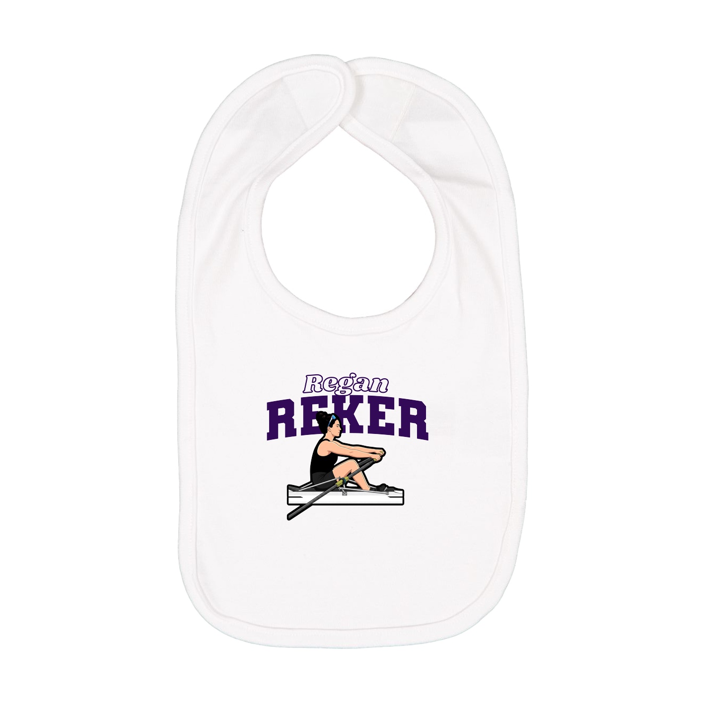 Infant Bib — Name Arch in White