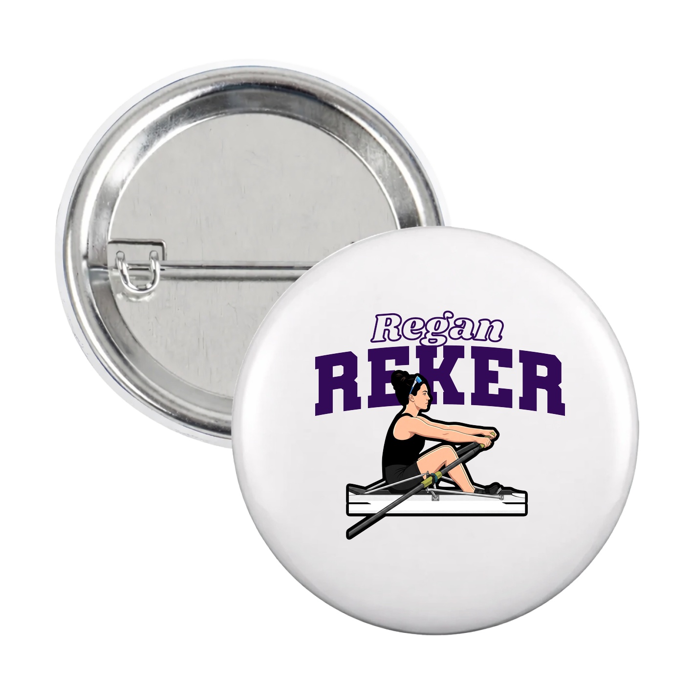 Game Day Button — Name Arch in White