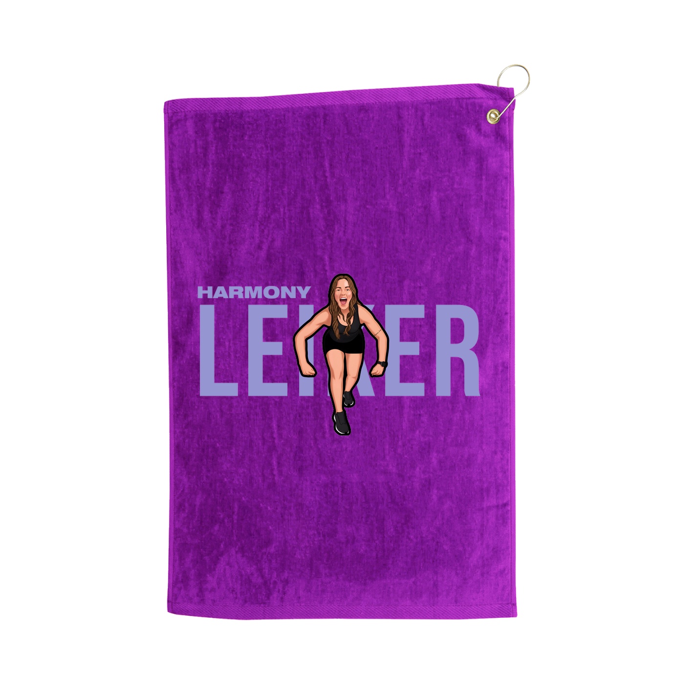 Golf Towel — Player Name in Purple